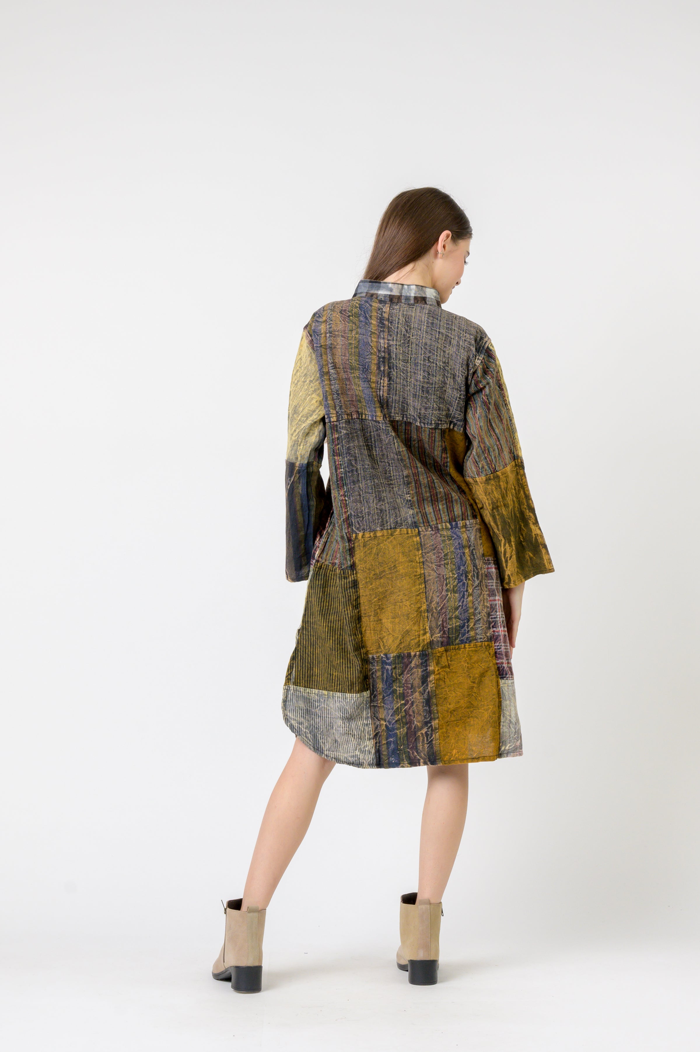 Rhea Mandarin Collar Cotton Casual Wear