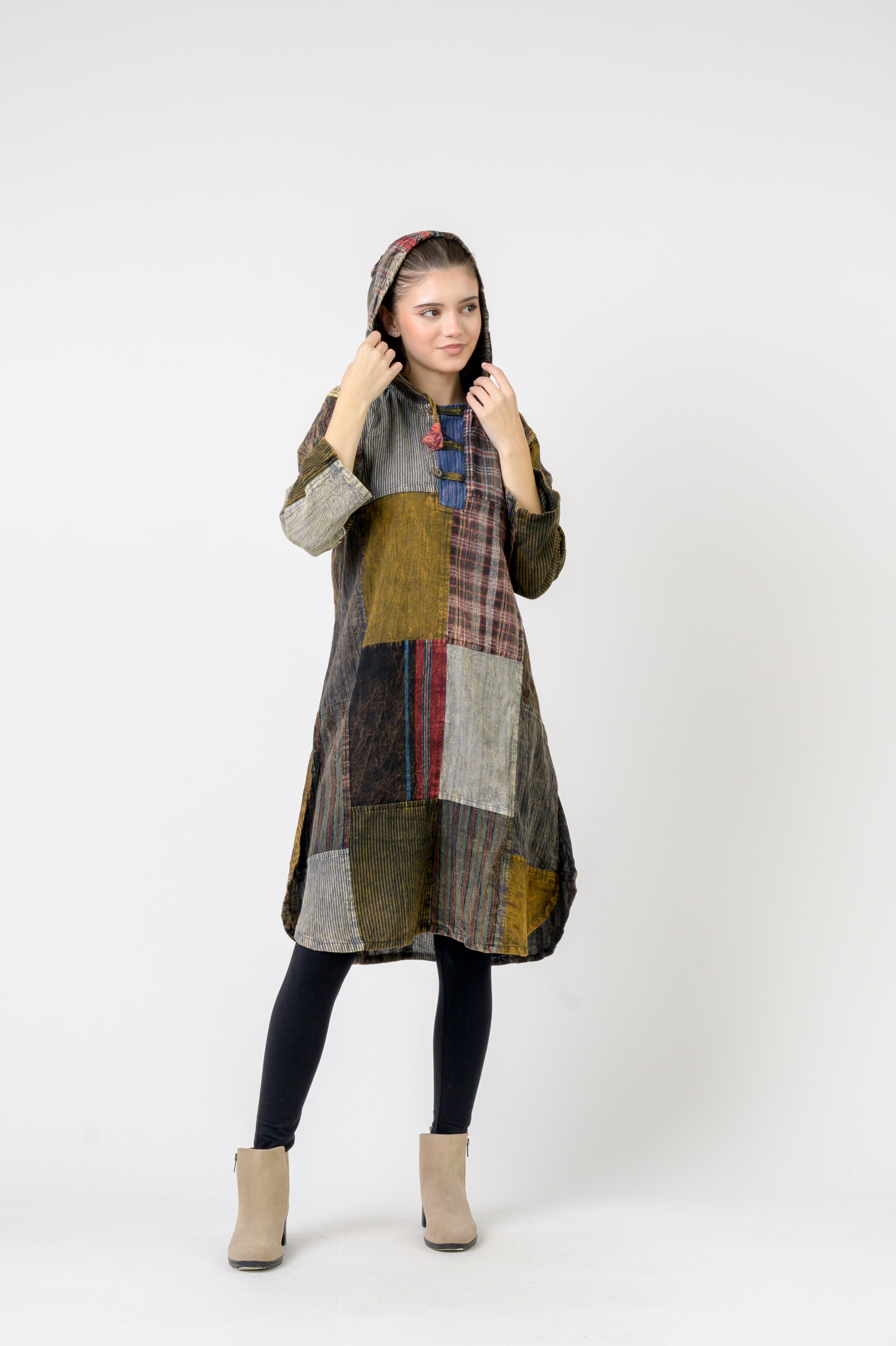 Rhea Hooded Cotton Full Sleeve Long Shirt