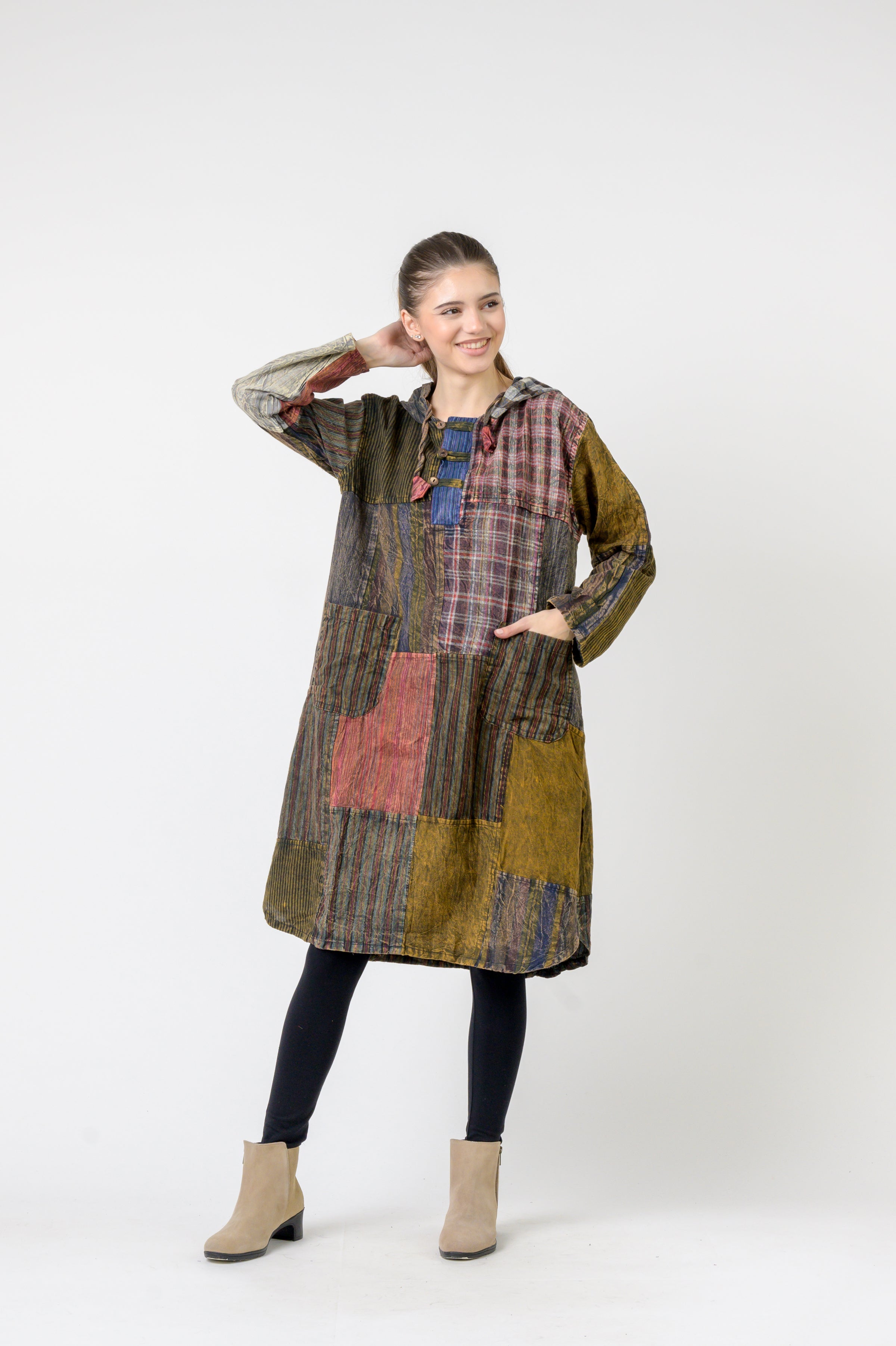 Rhea Hooded Cotton Full Sleeve Long Shirt