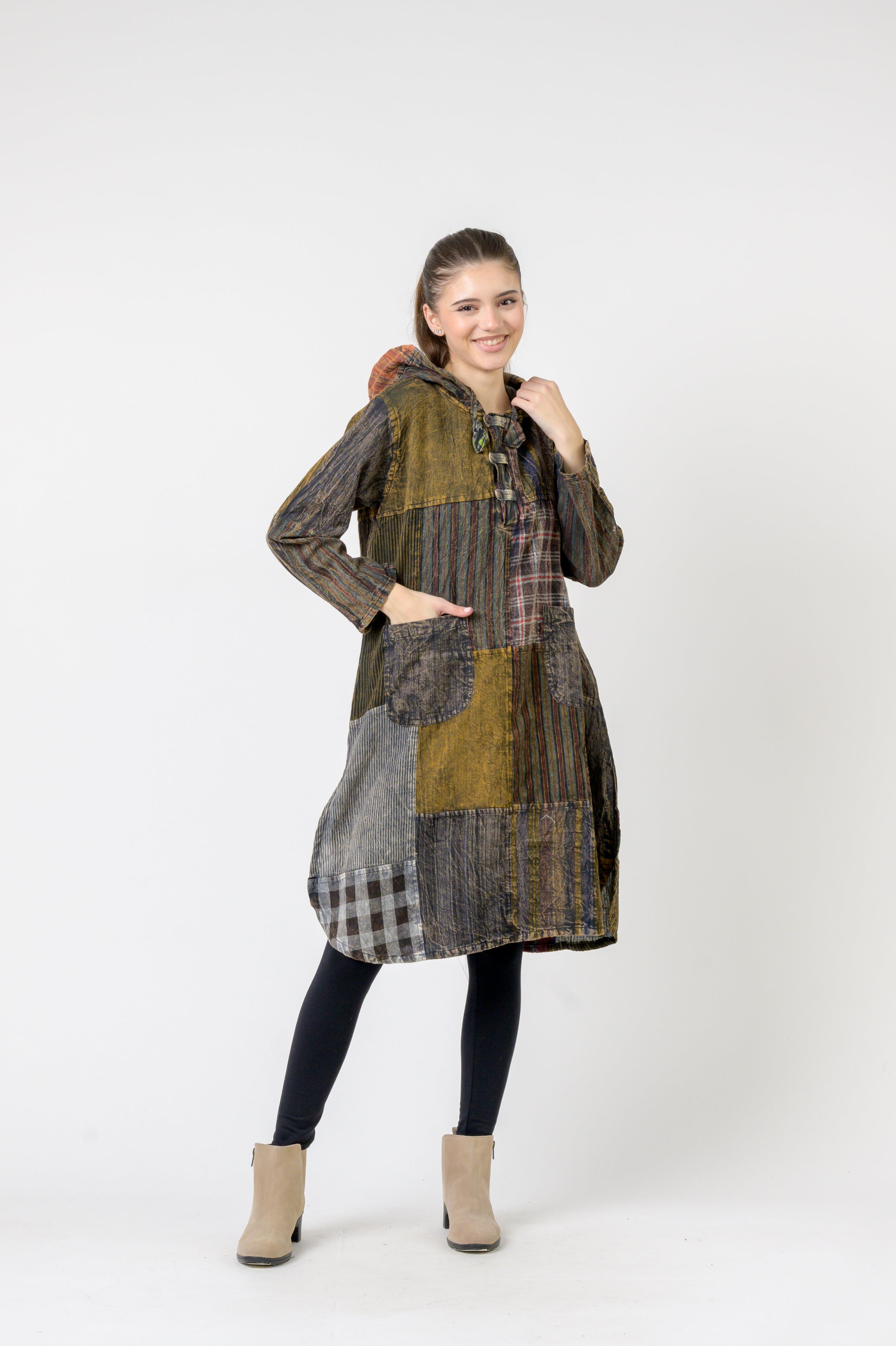Rhea Hooded Cotton Full Sleeve Long Shirt