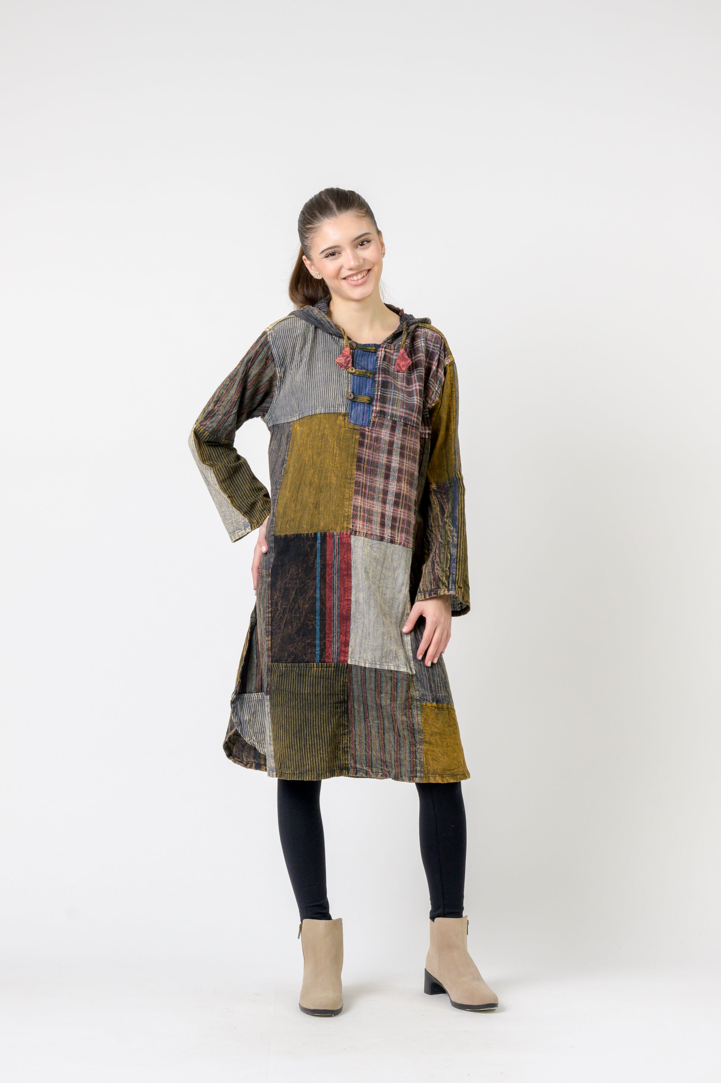 Rhea Hooded Cotton Full Sleeve Long Shirt