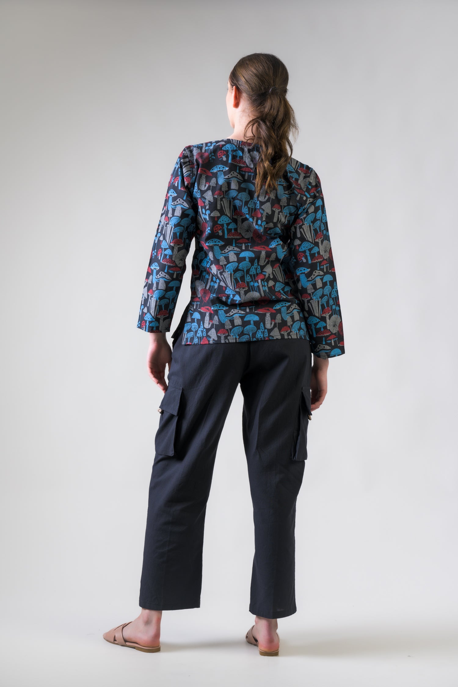 Rhea Mushroom Spots Sleeved Top