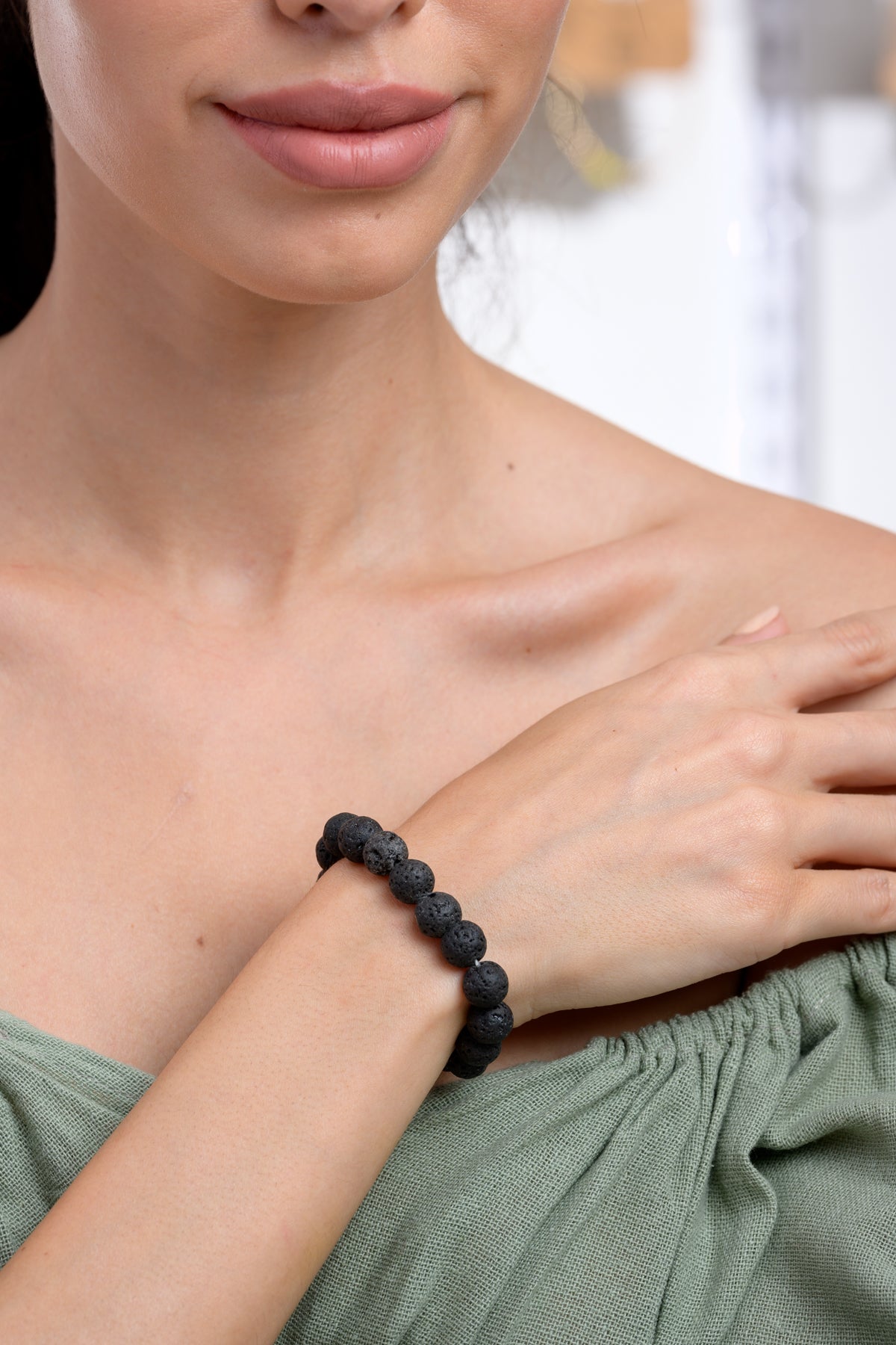 Lava Stone Bead Bracelet