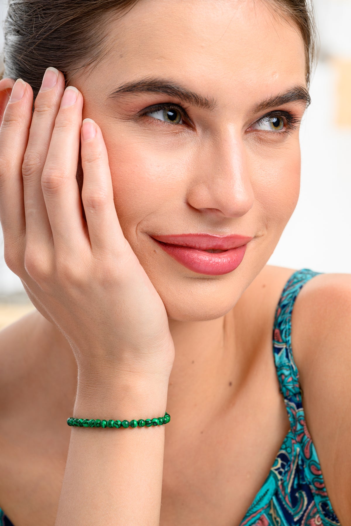Malachite Bead Bracelet