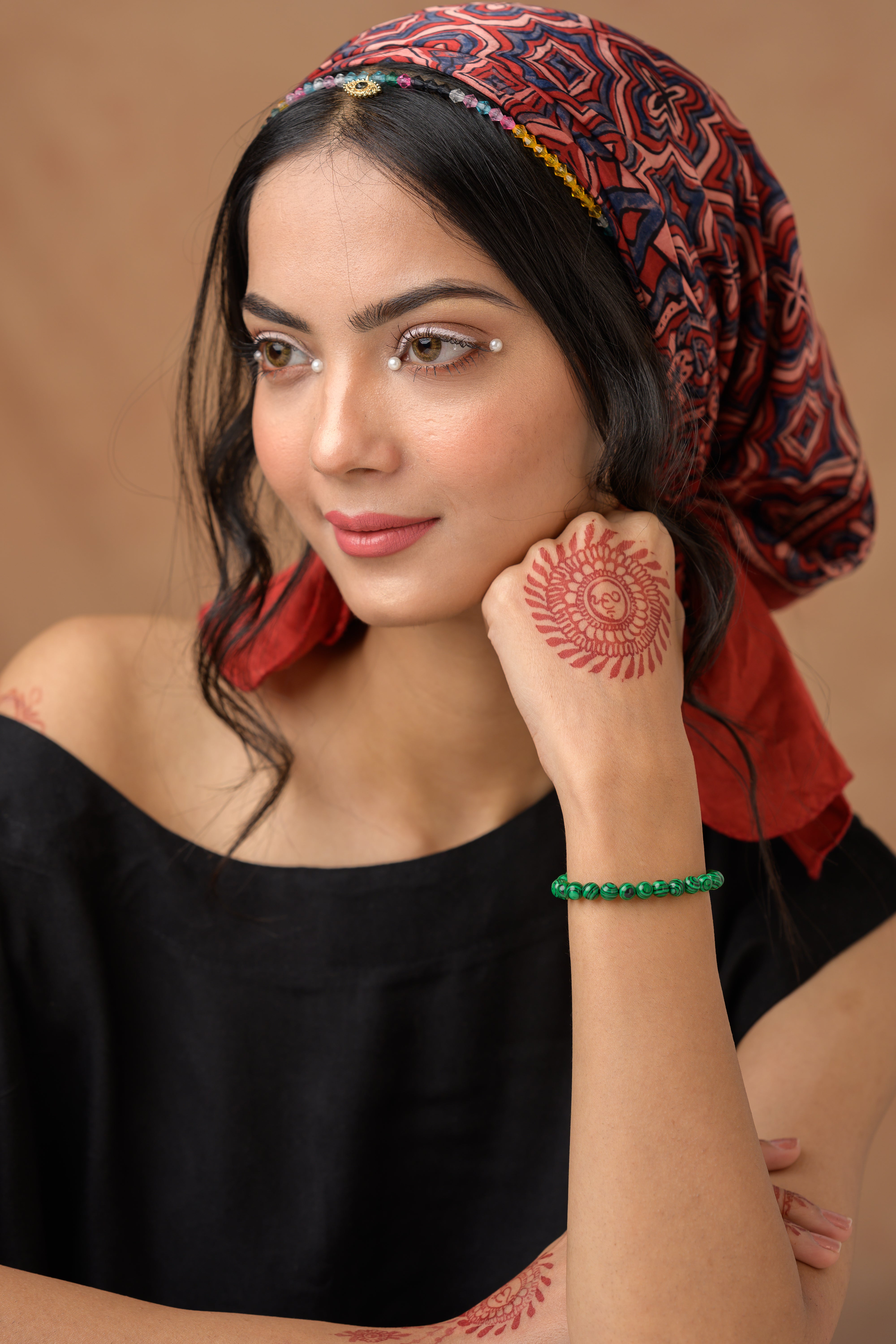 Malachite Bead Bracelet