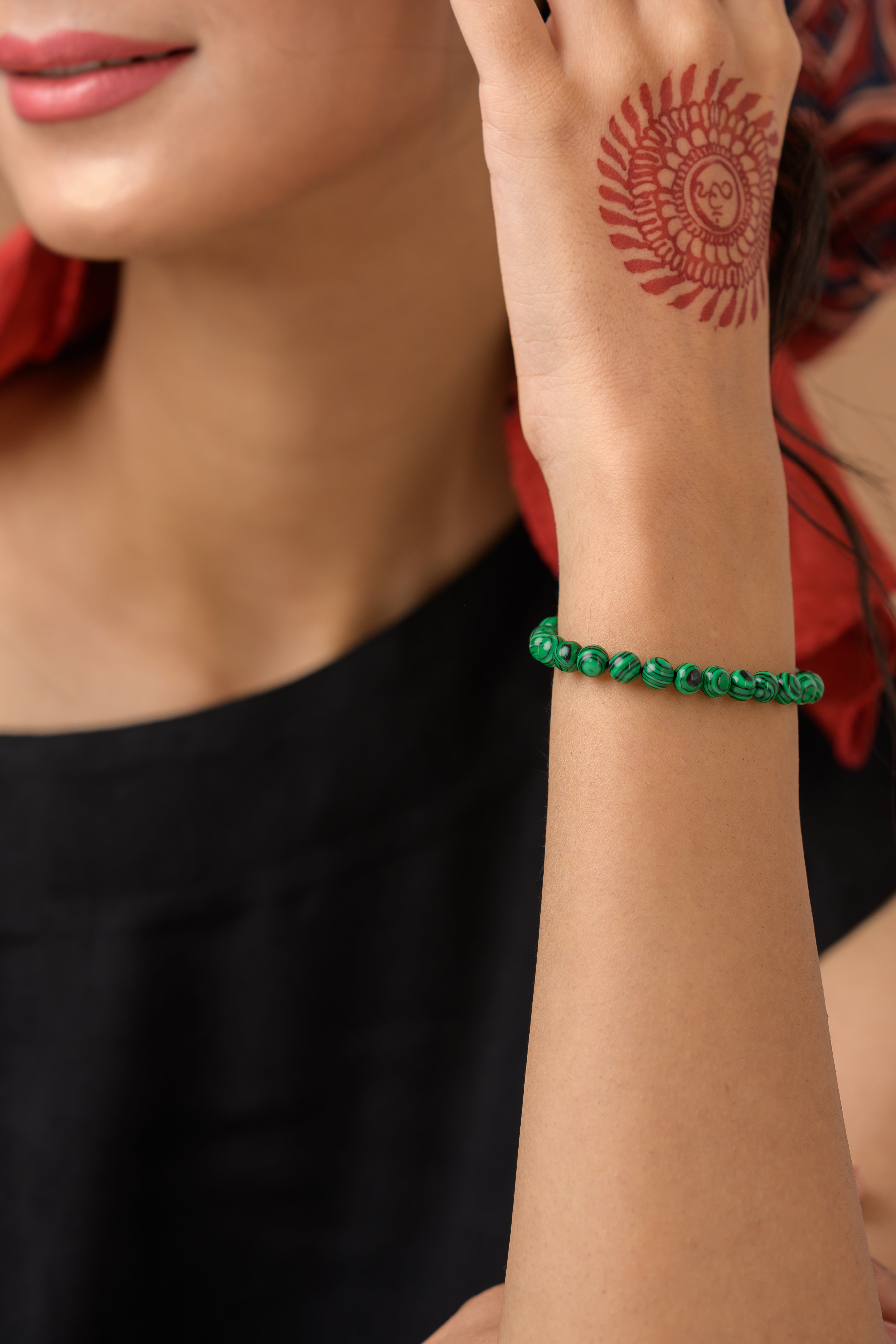 Malachite Bead Bracelet