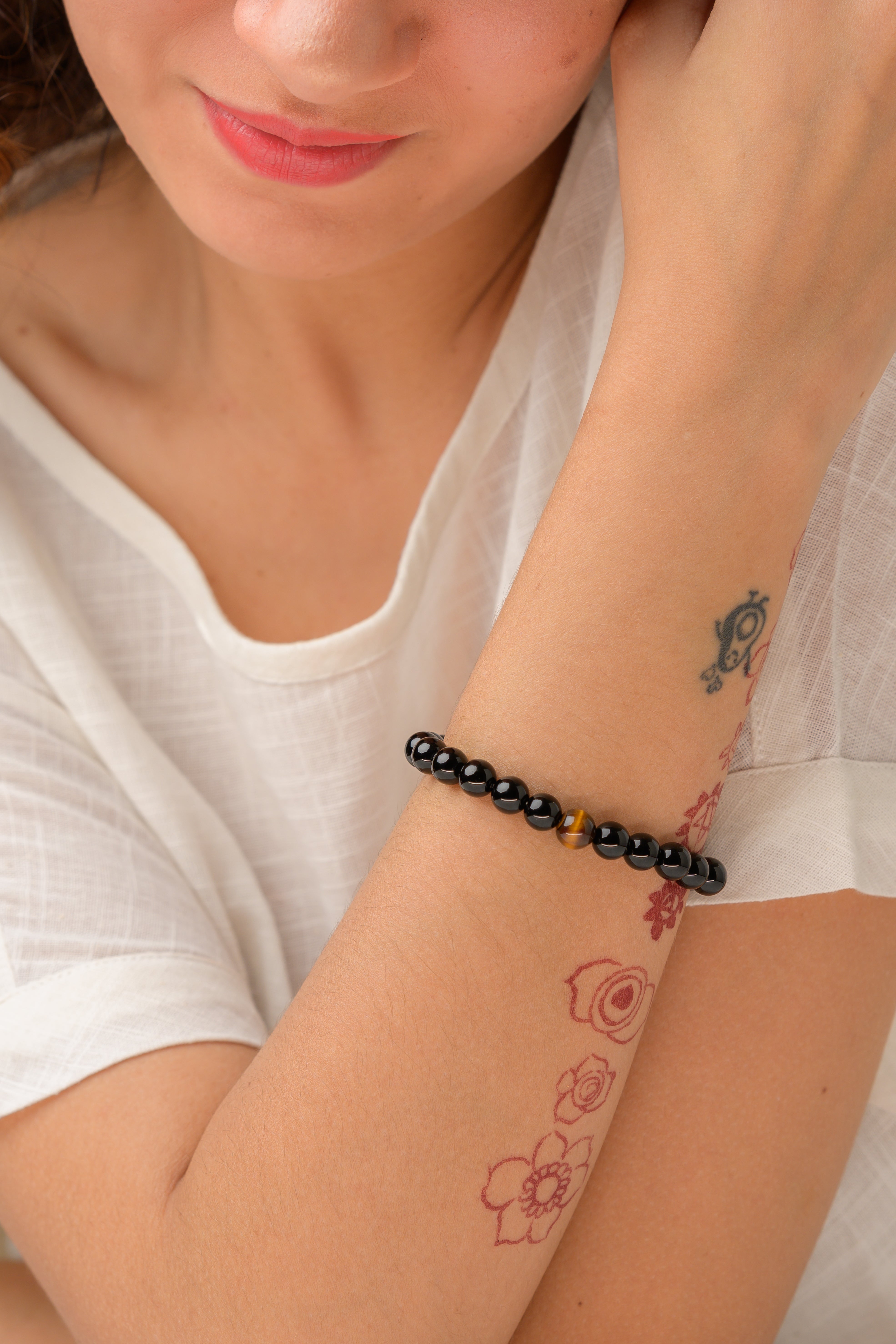 Black Obsidian With Tiger Eye Bracelet
