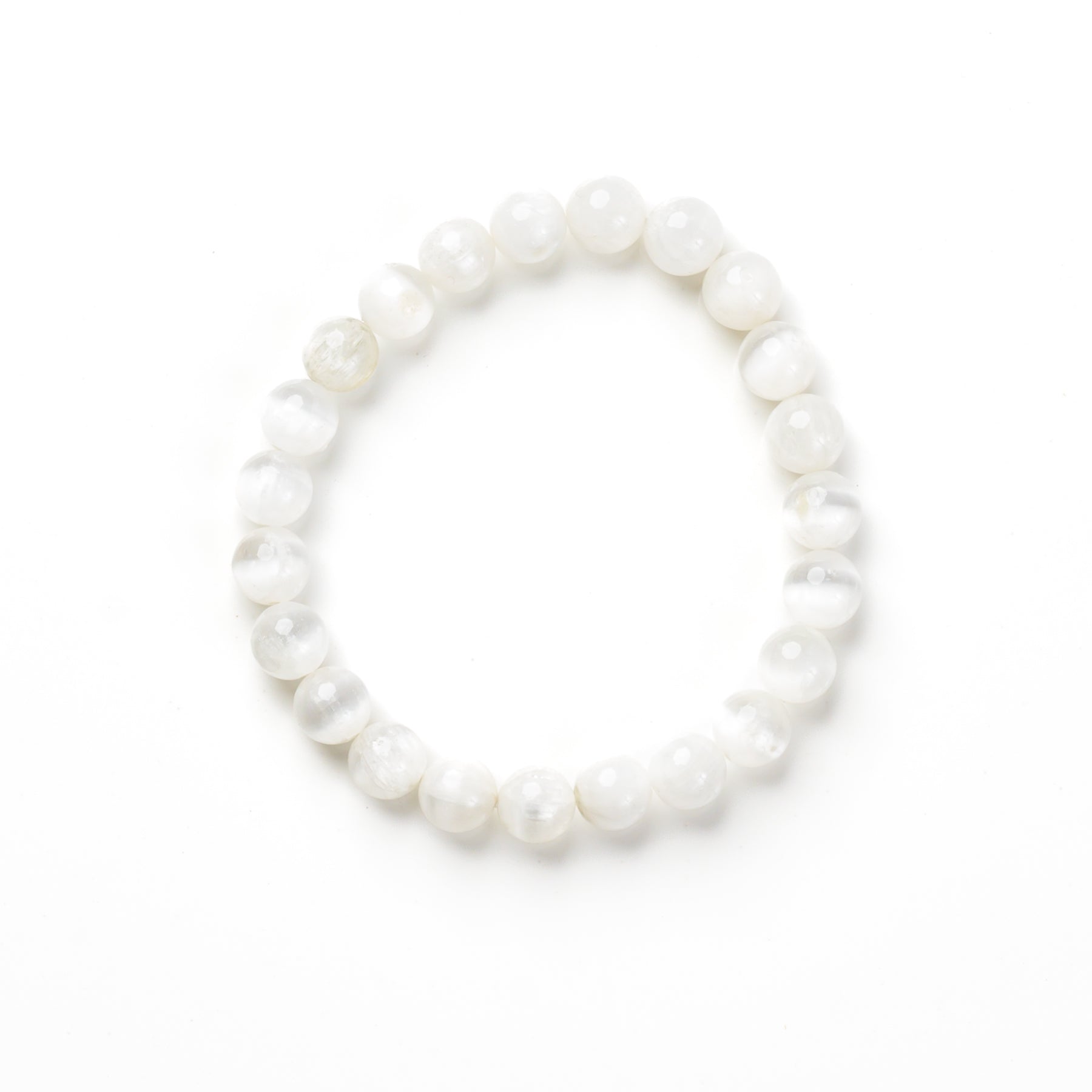 Selenite Bead Bracelet