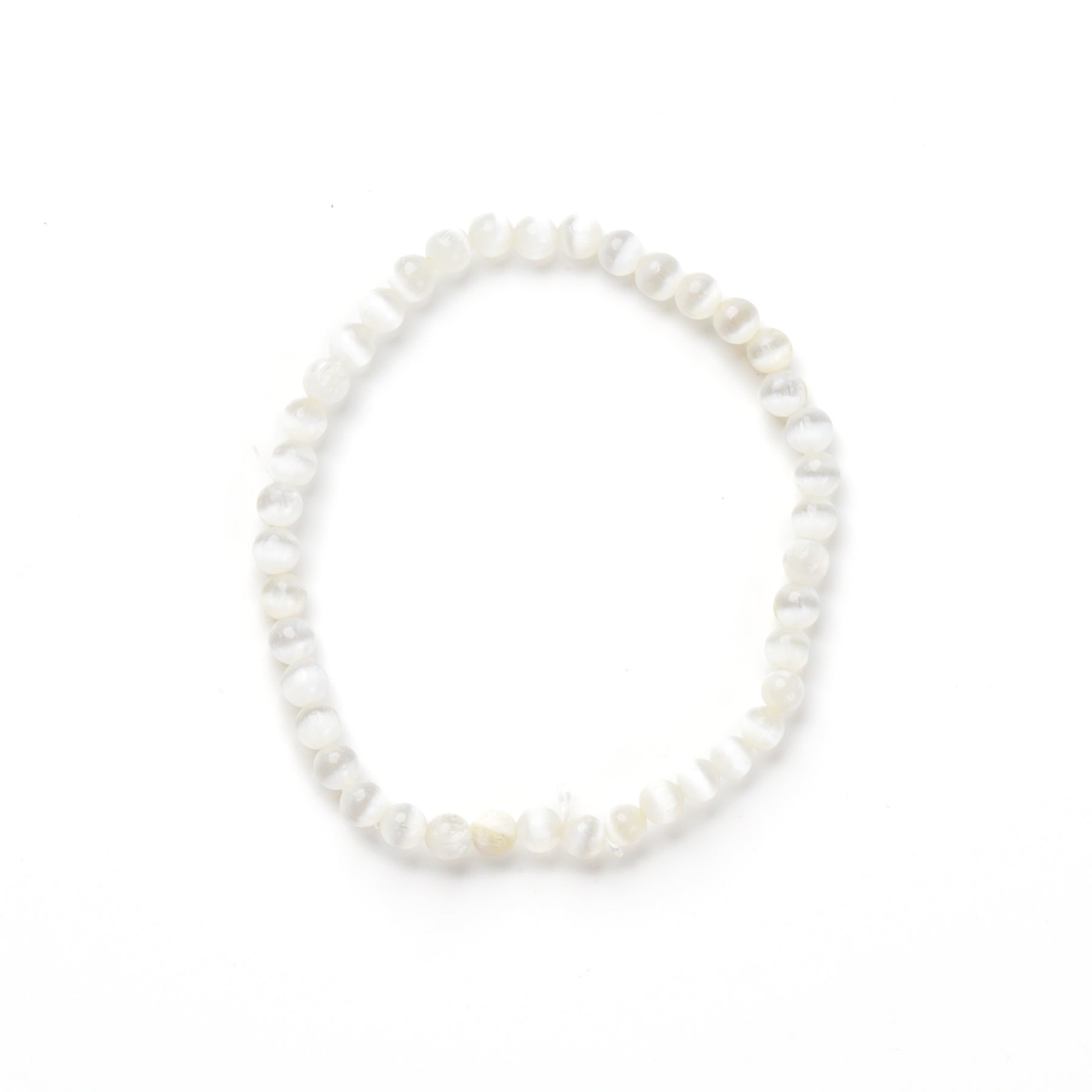 Selenite Bead Bracelet