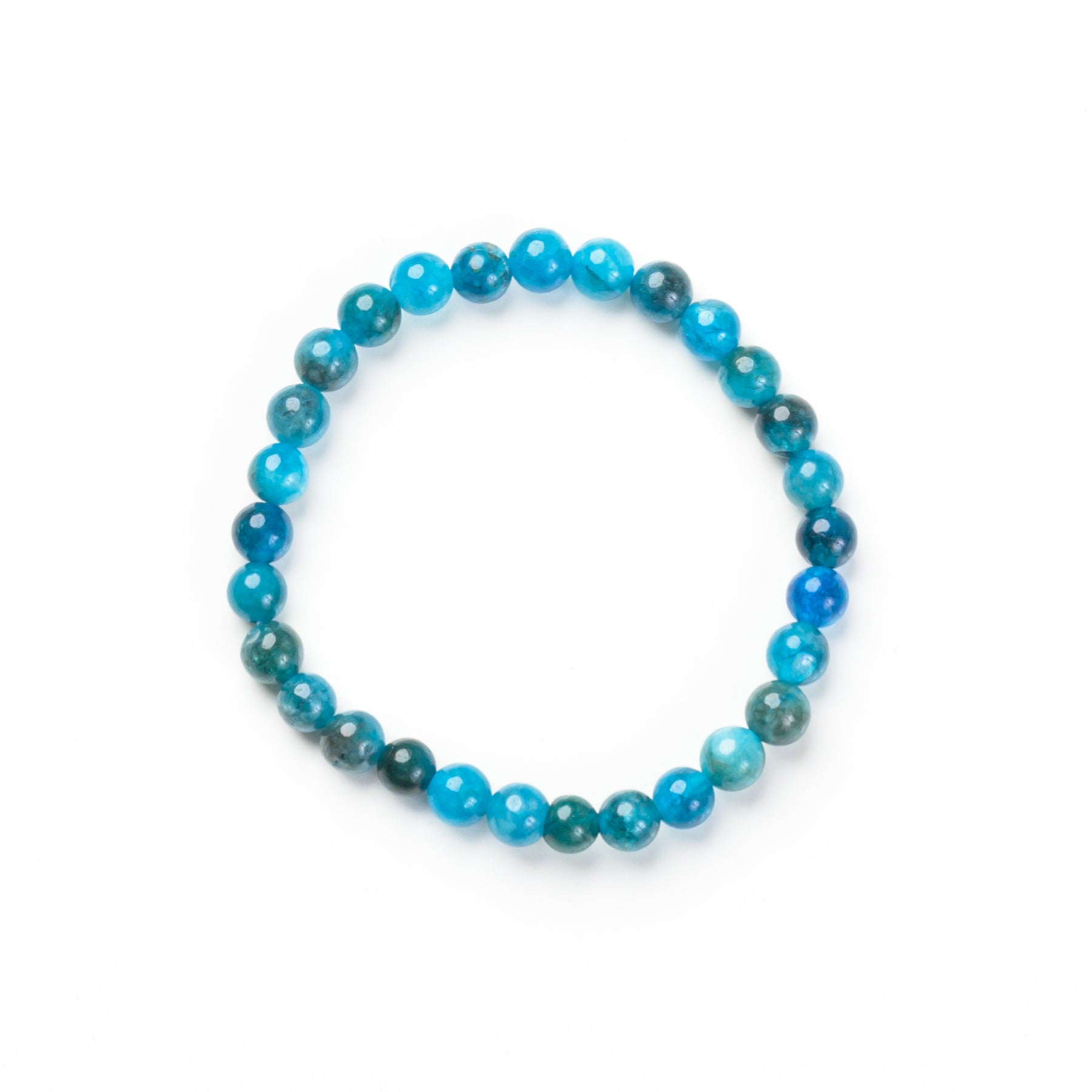 Blue Apatite Bead Bracelet