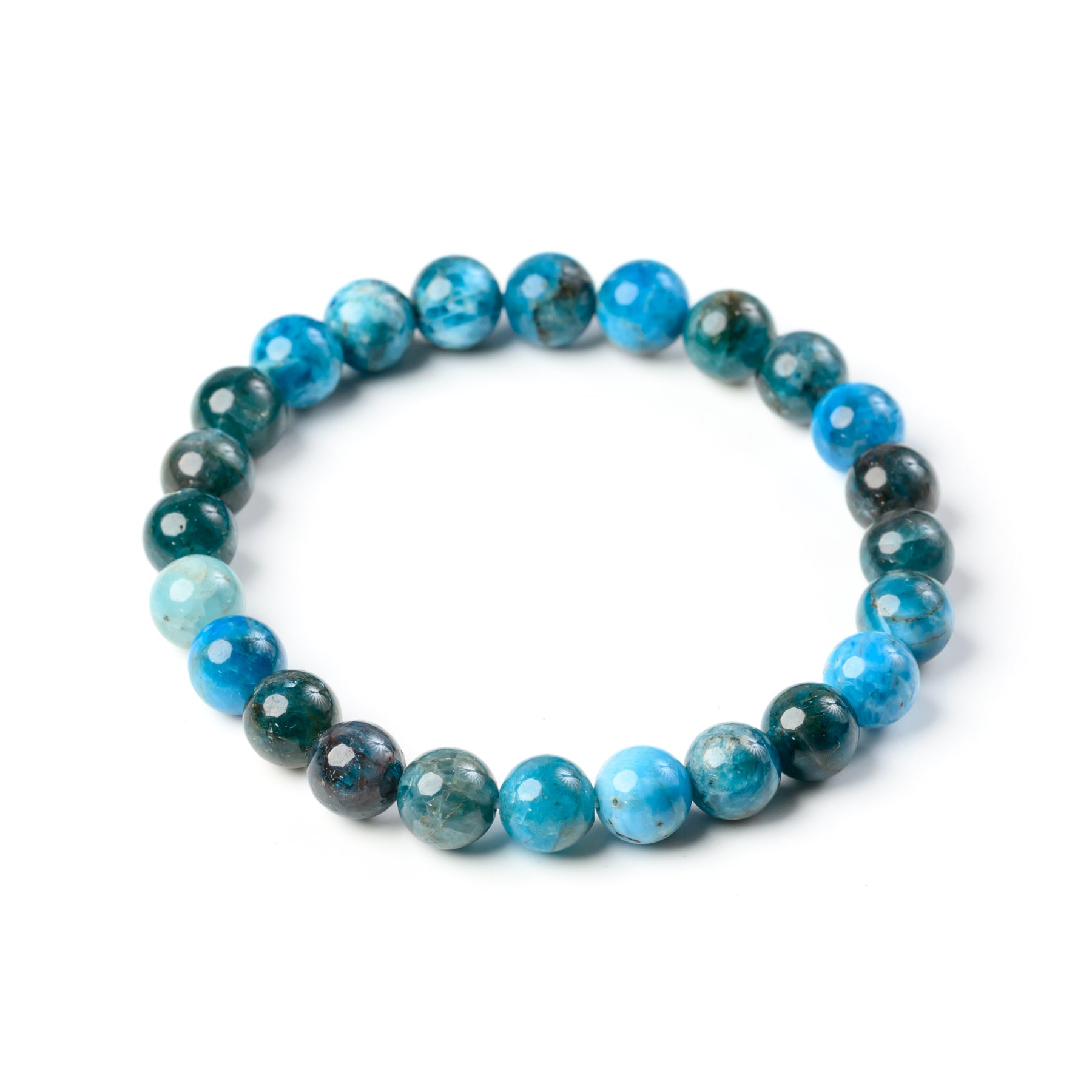 Blue Apatite Bead Bracelet