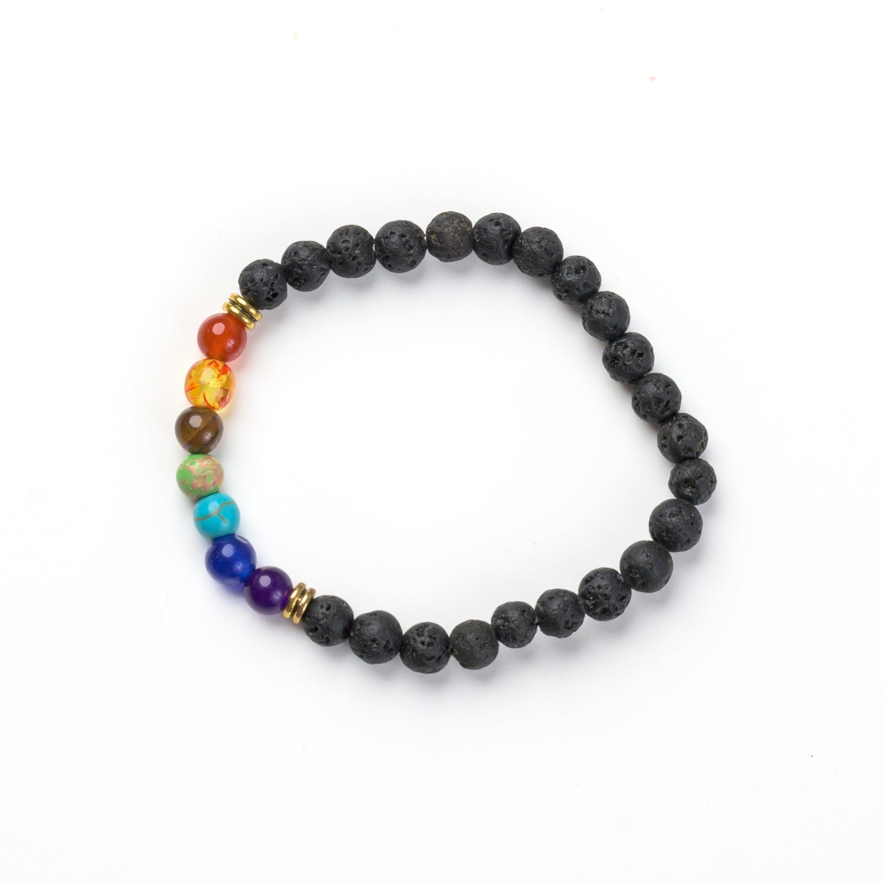 7-Chakra Lava Stone Bracelet