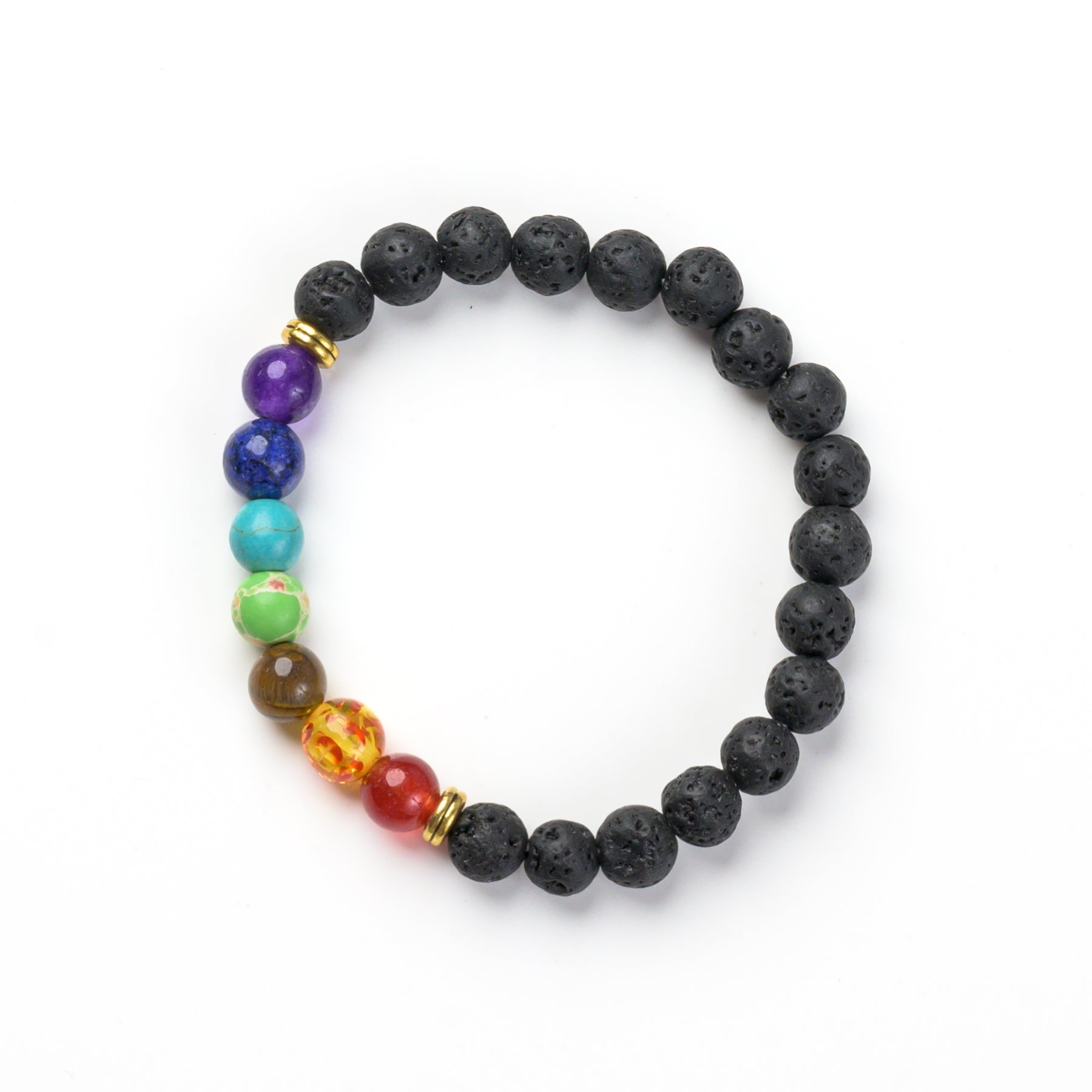 7-Chakra Lava Stone Bracelet