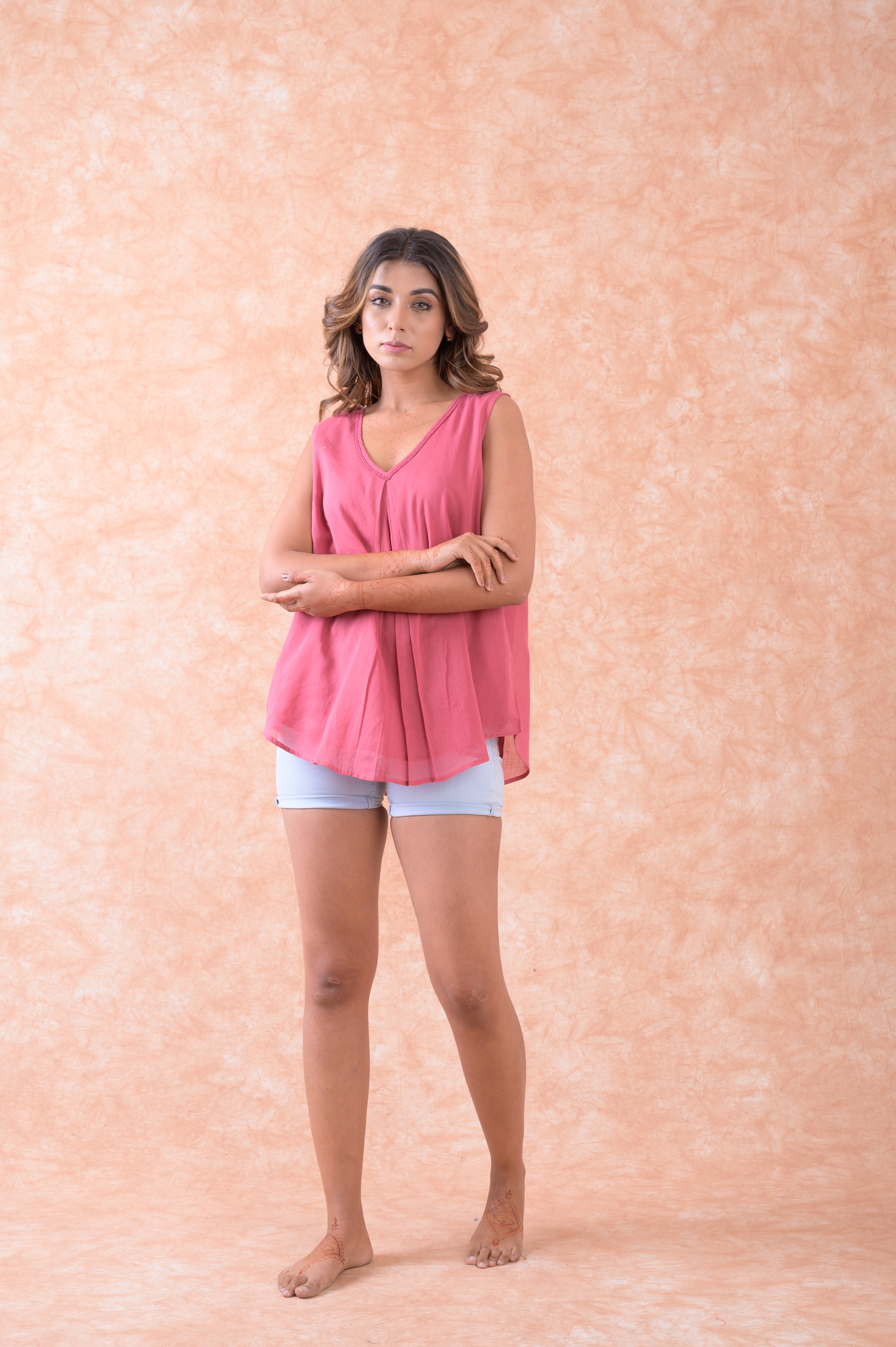 Rhea Solid Sleeveless Top