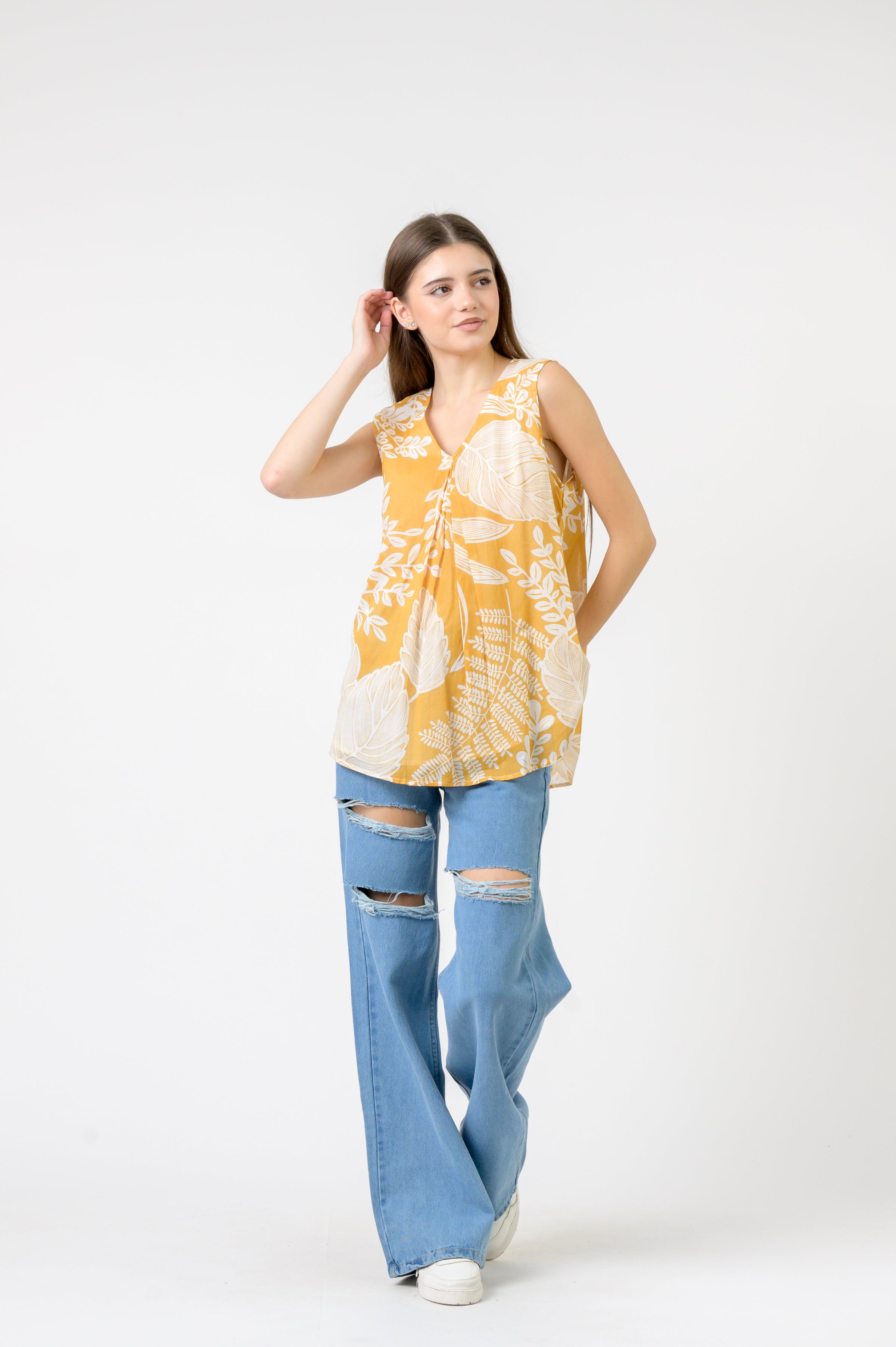 Rhea Meher Print Sleeveless Top