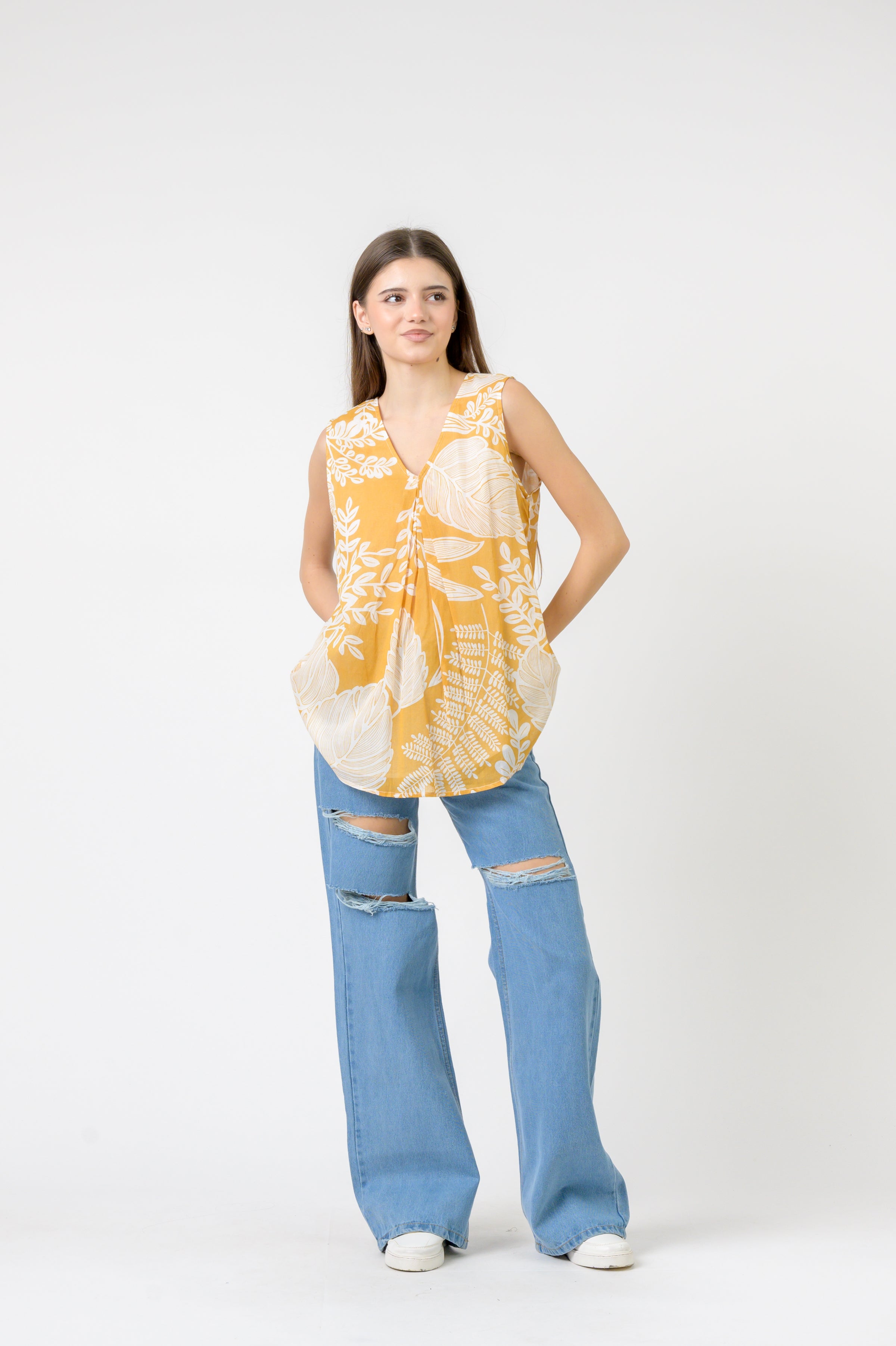 Rhea Meher Print Sleeveless Top