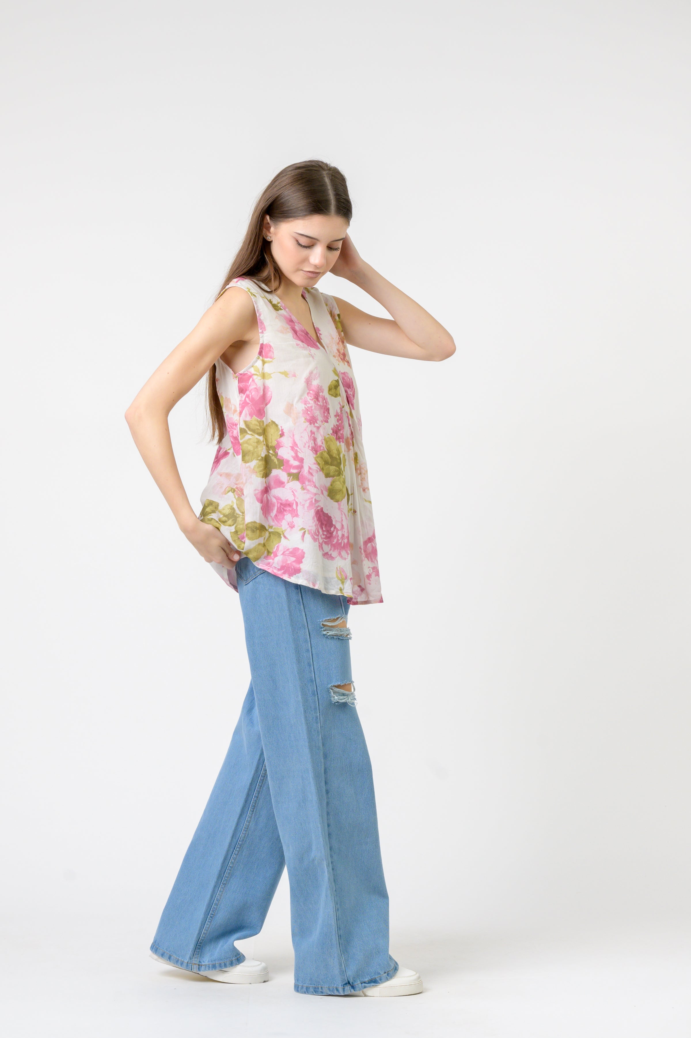 Rhea Meher Print Sleeveless Top