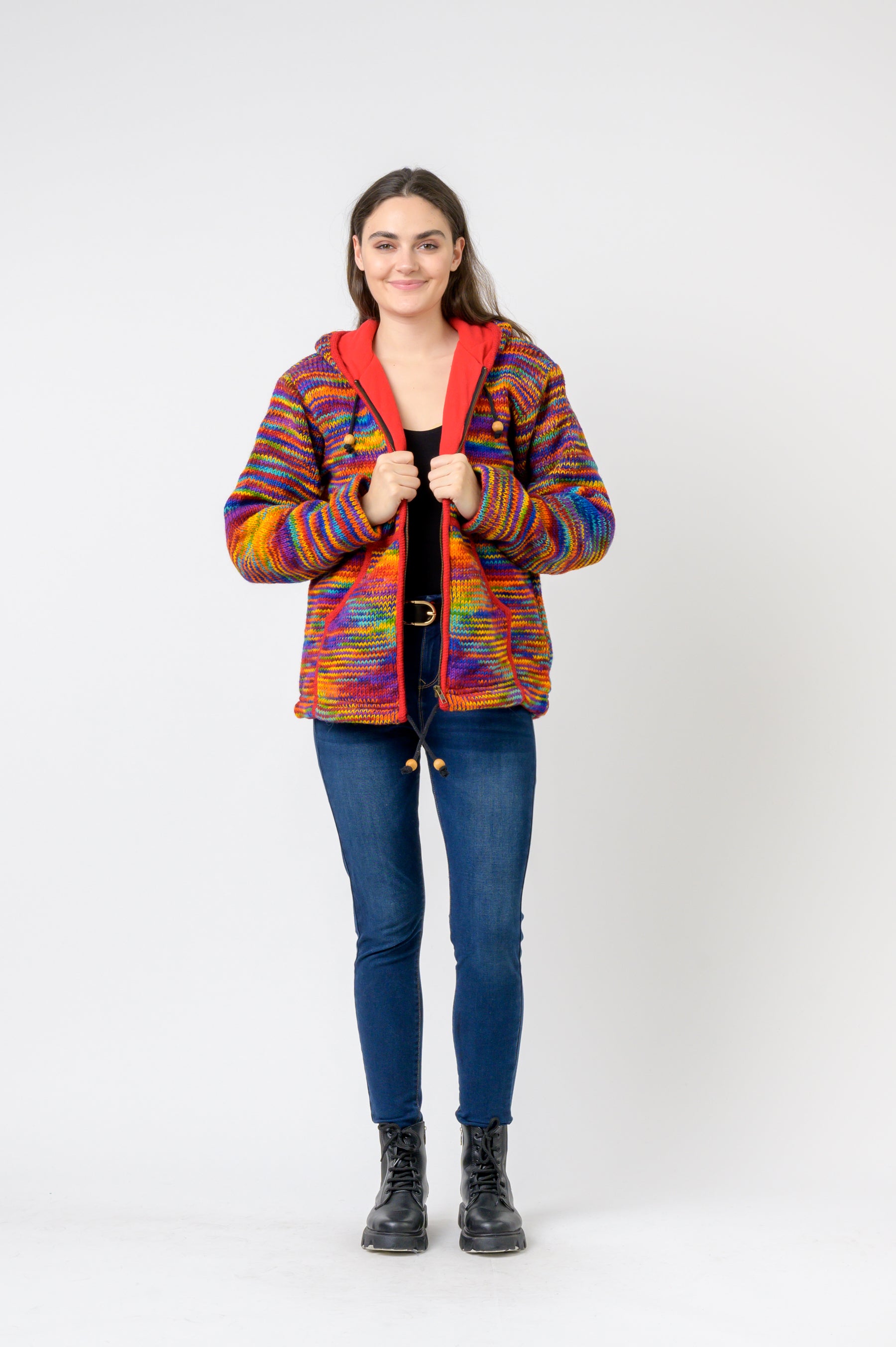 Patchwork Design Zipper Hoodie