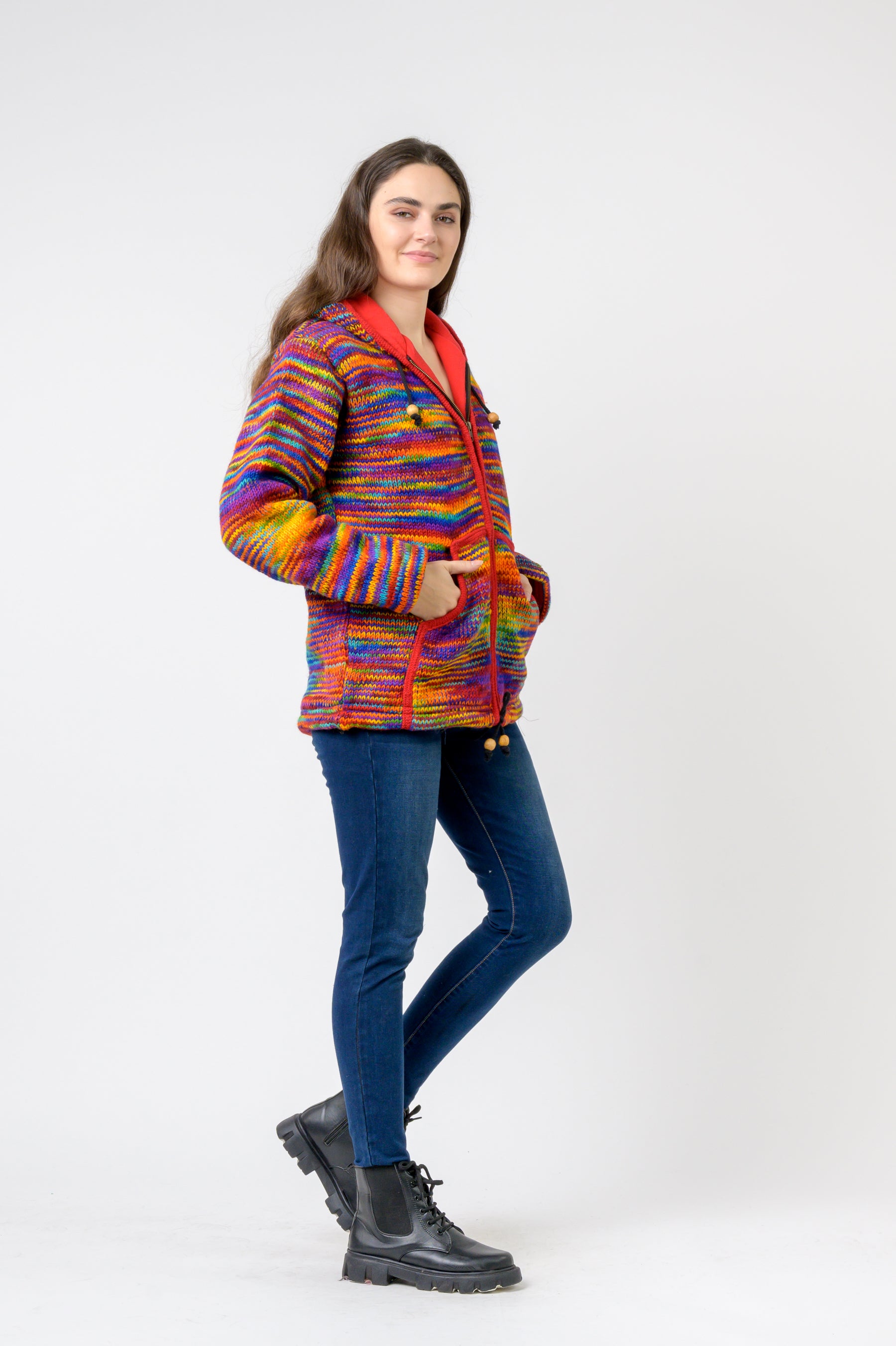 Patchwork Design Zipper Hoodie