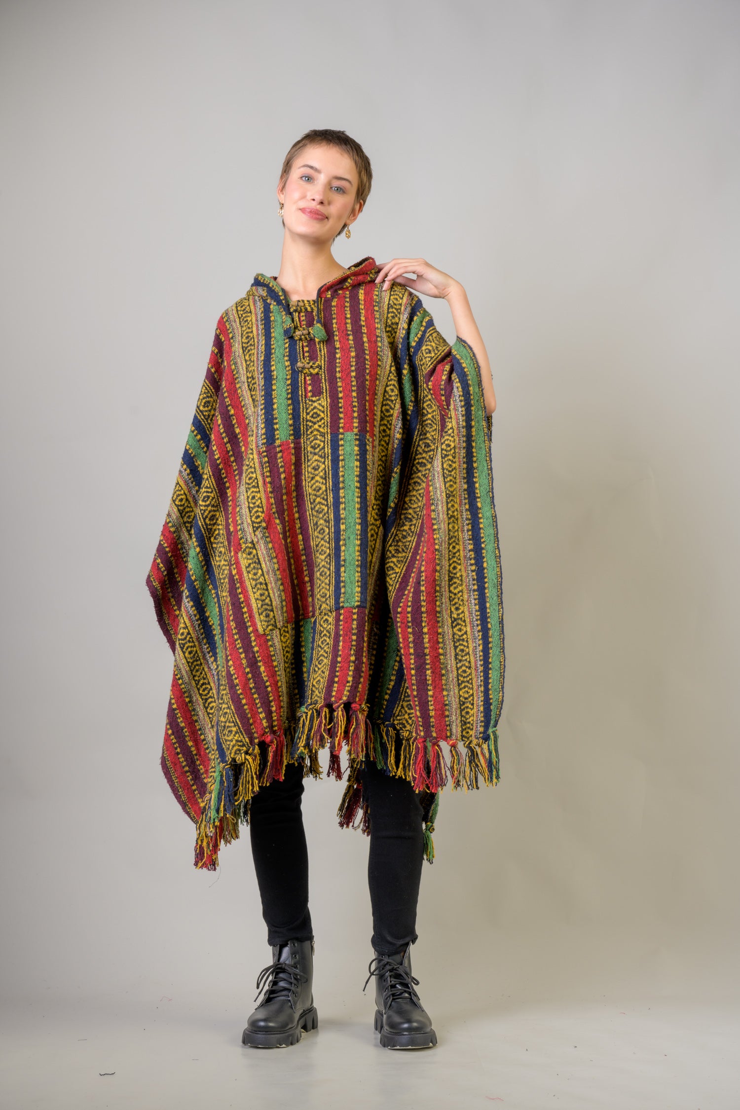 Rhea Hoodie Poncho (Assorted)