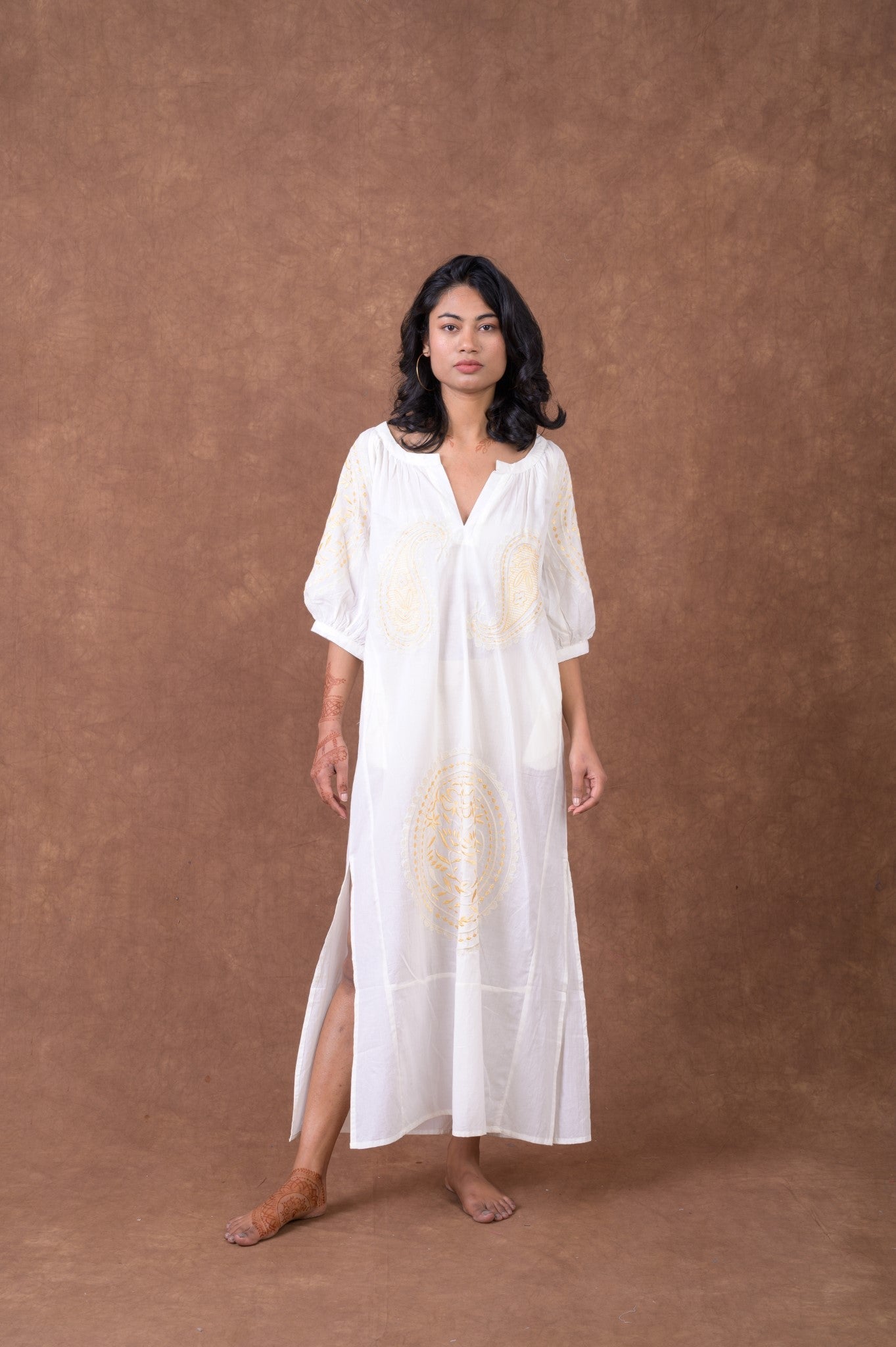 Rhea Embroidered Dress White / Small/Medium