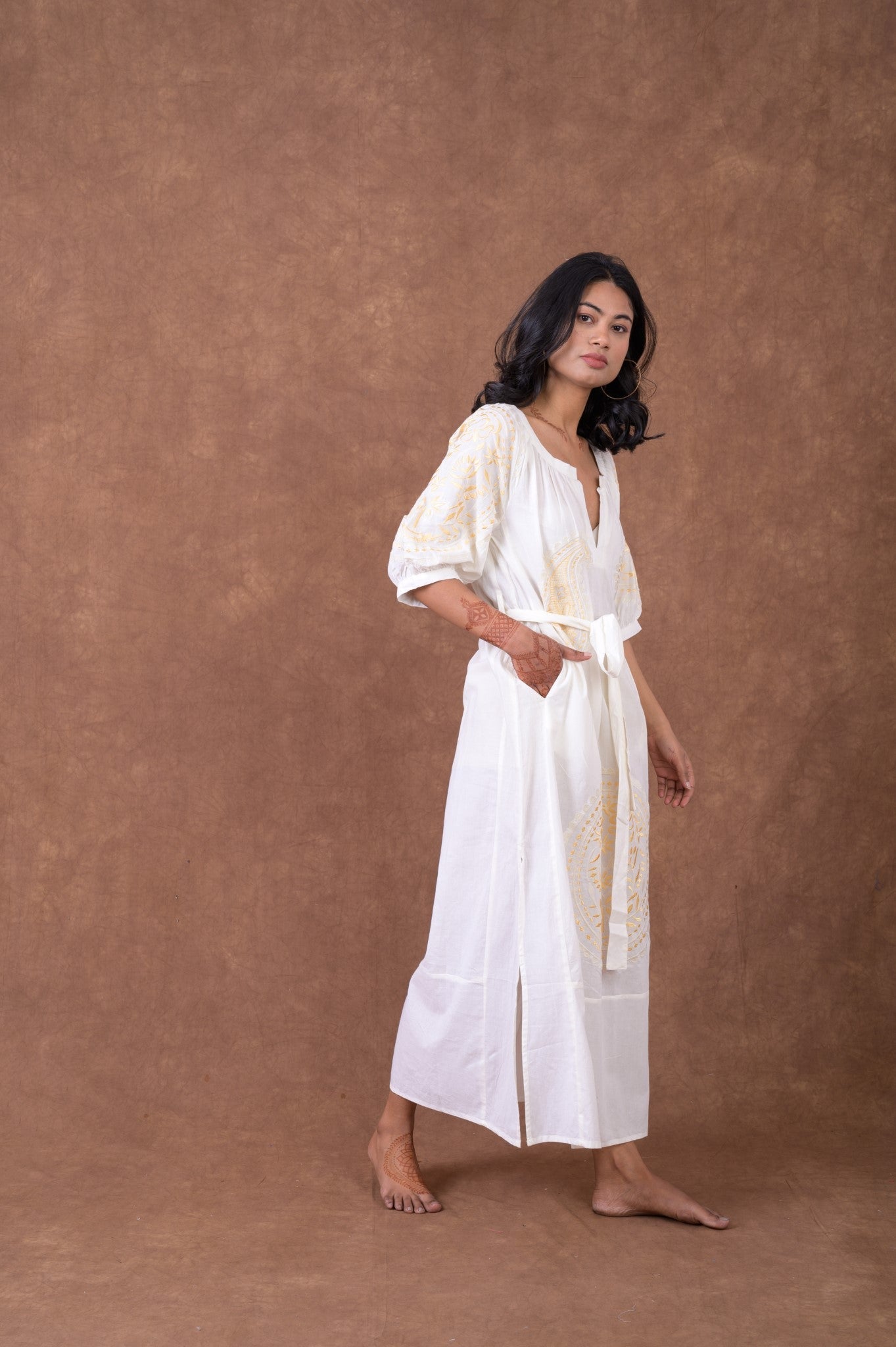 Rhea Embroidered Dress White / Small/Medium