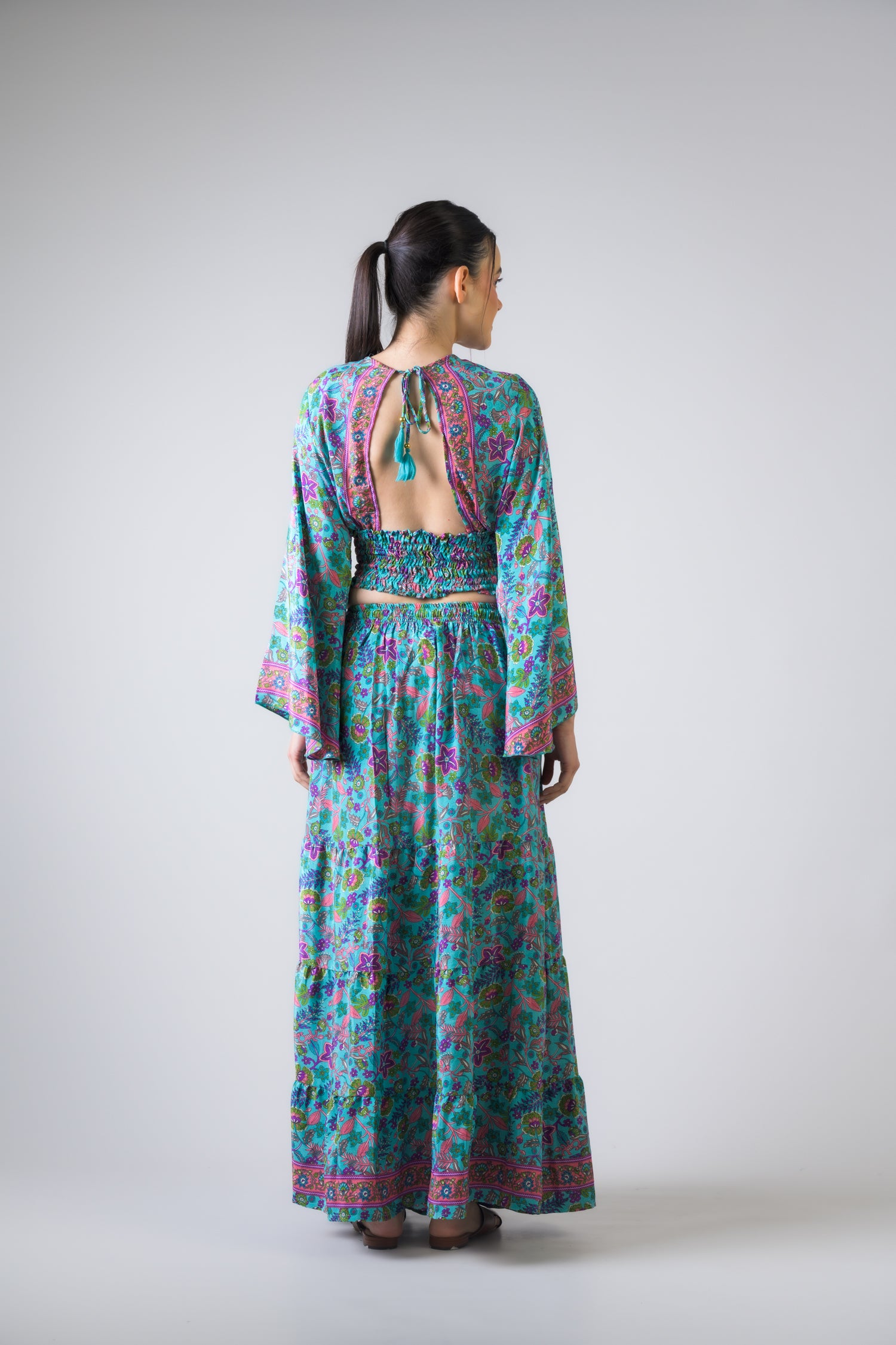 Rhea Paisley Top and Skirt Set Assorted / One Size
