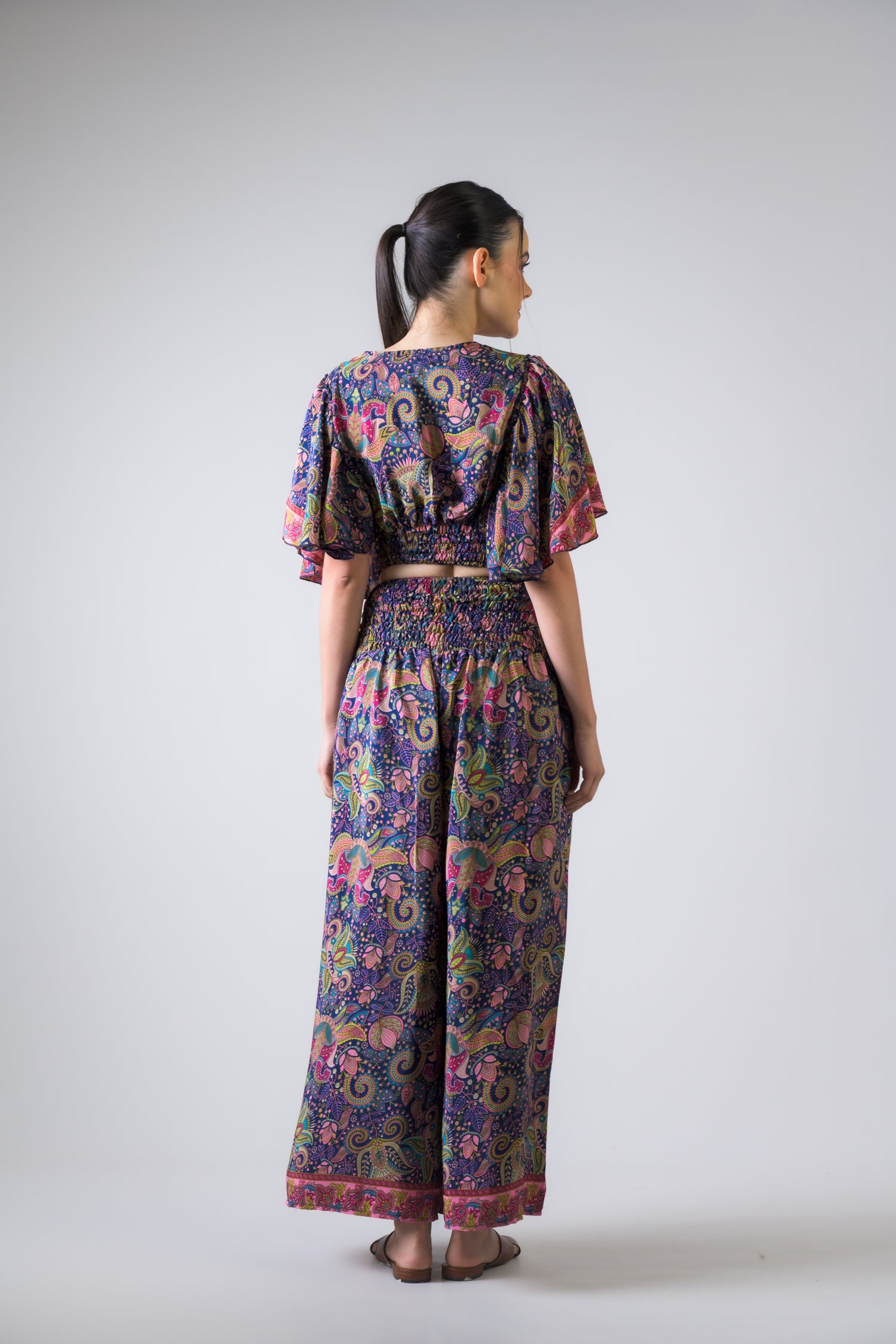 Rhea Print Top and Trouser Set Purple / One Size
