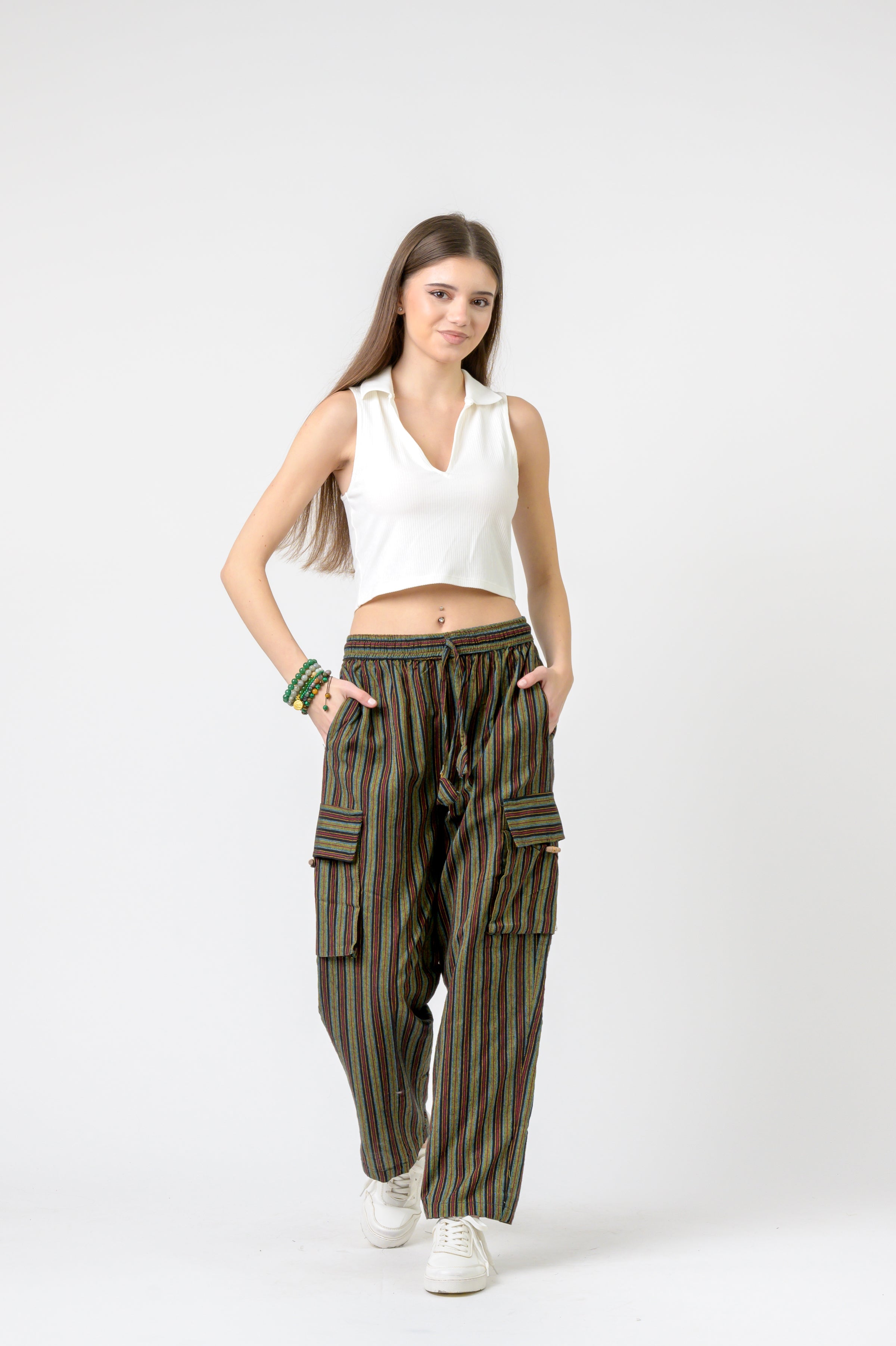 Rhea Striped Cargo Pants