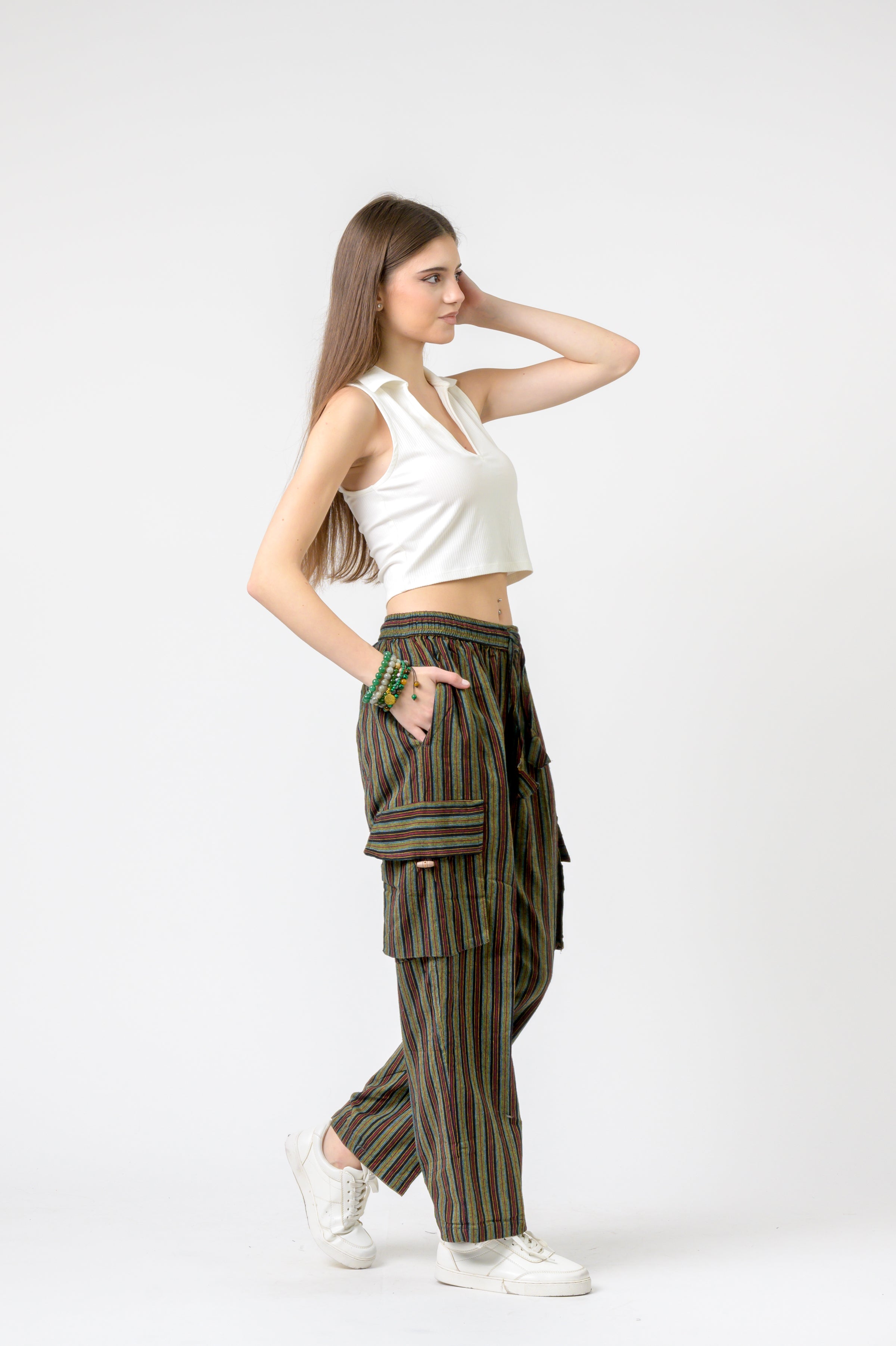 Rhea Striped Cargo Pants