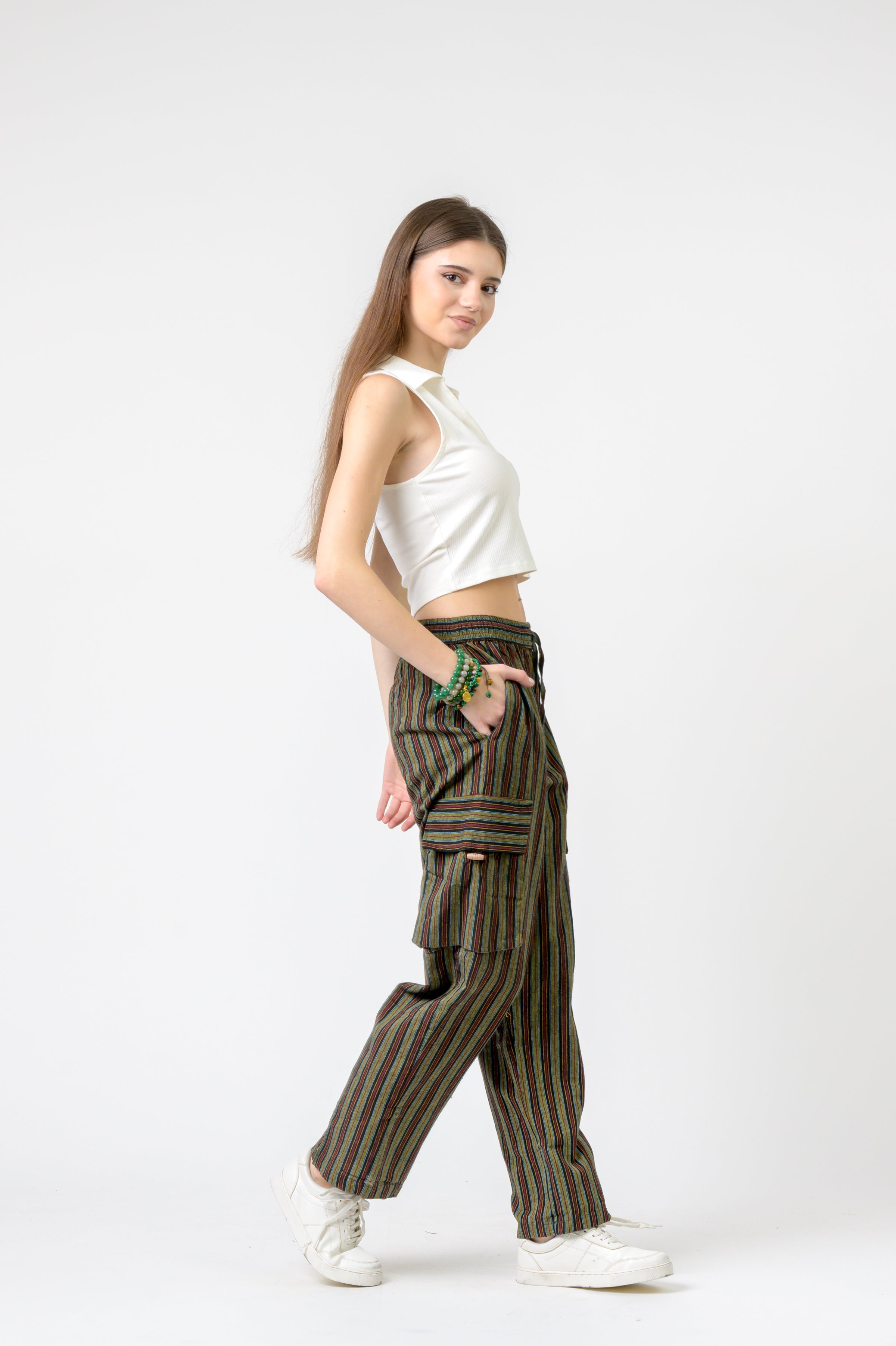 Rhea Striped Cargo Pants