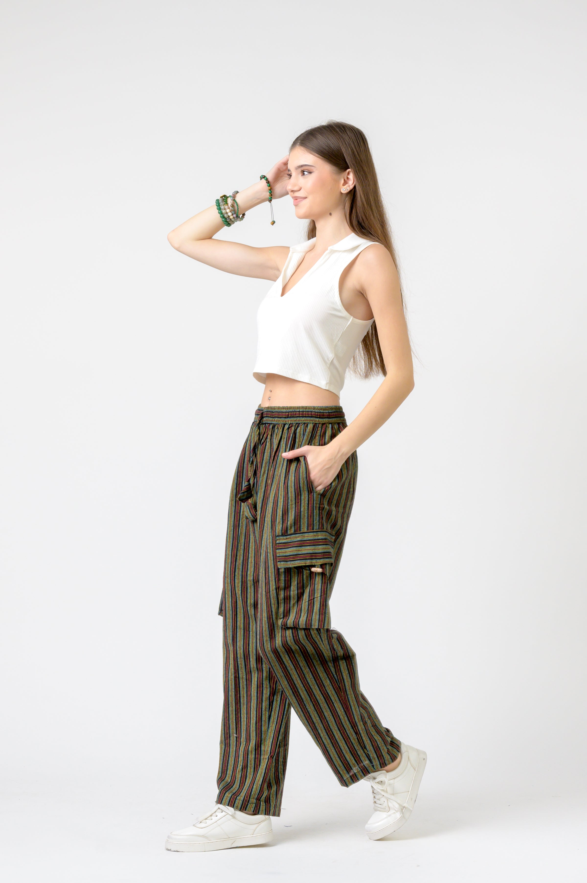 Rhea Striped Cargo Pants