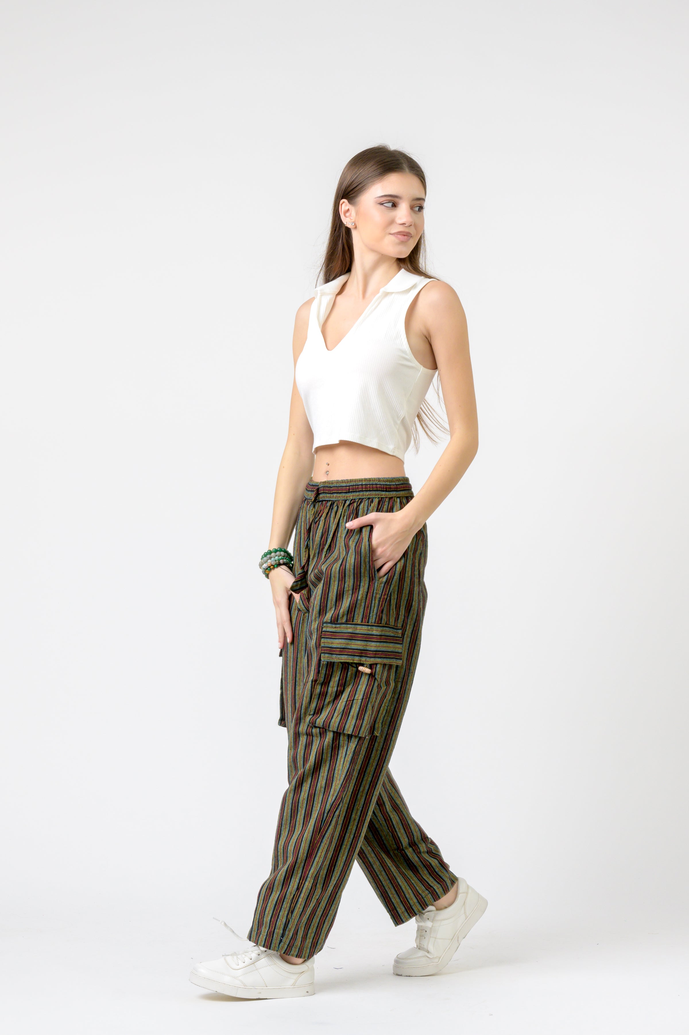 Rhea Striped Cargo Pants