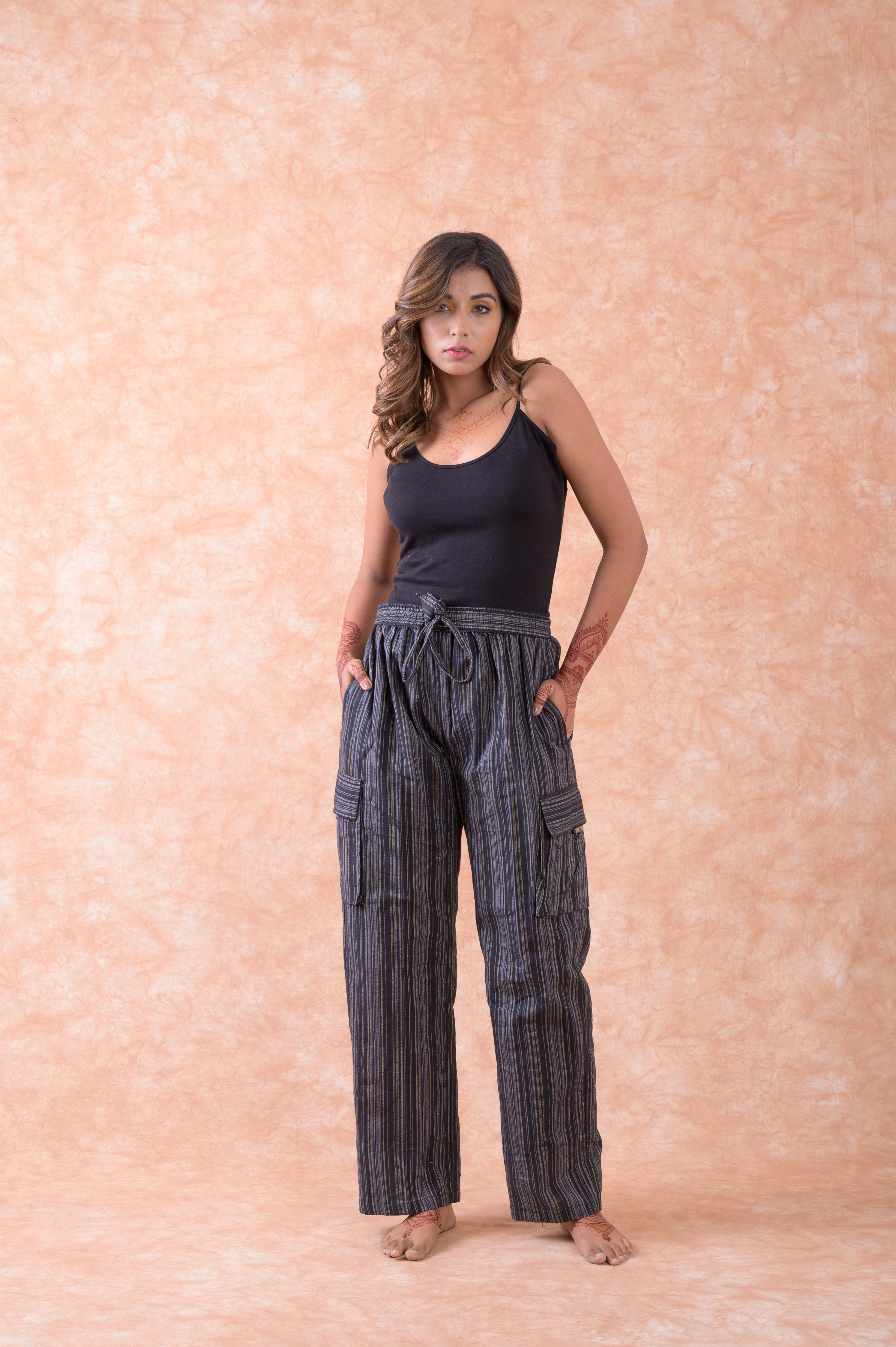 Rhea Striped Cargo Pants Gray / XLarge