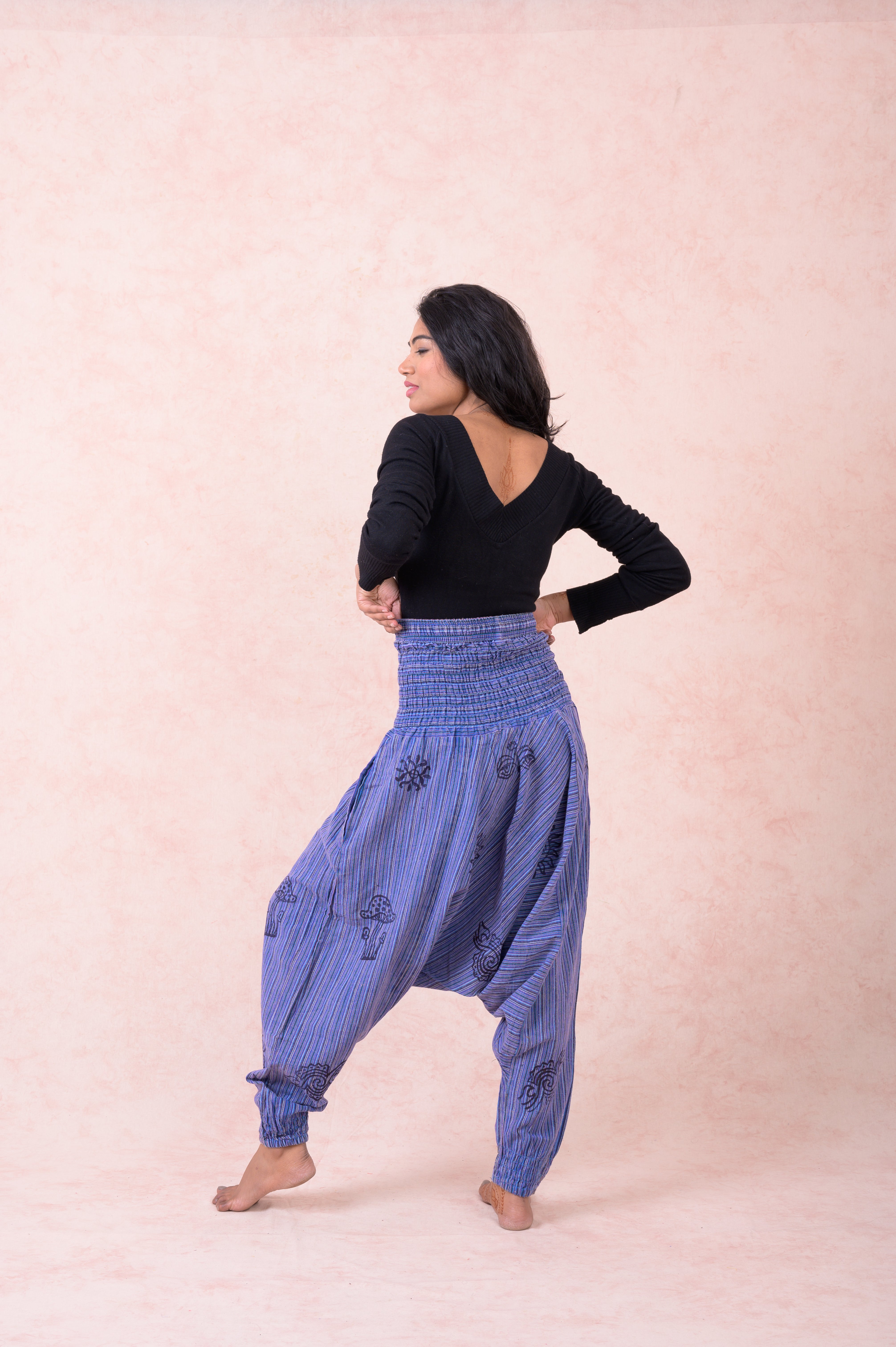Rhea Striped Tie-Waist Pants Black / One Size