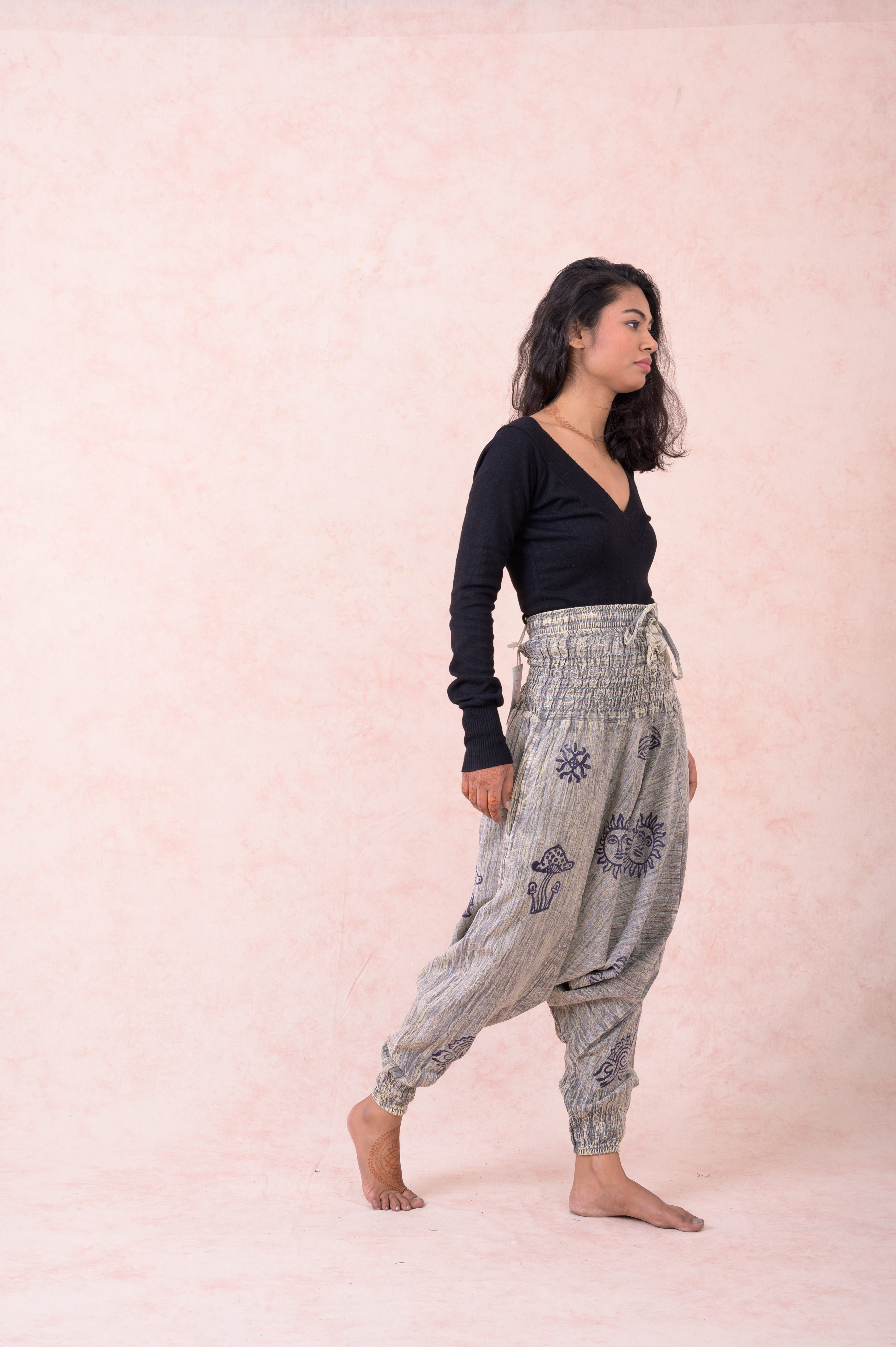 Rhea Striped Tie-Waist Pants Black / One Size