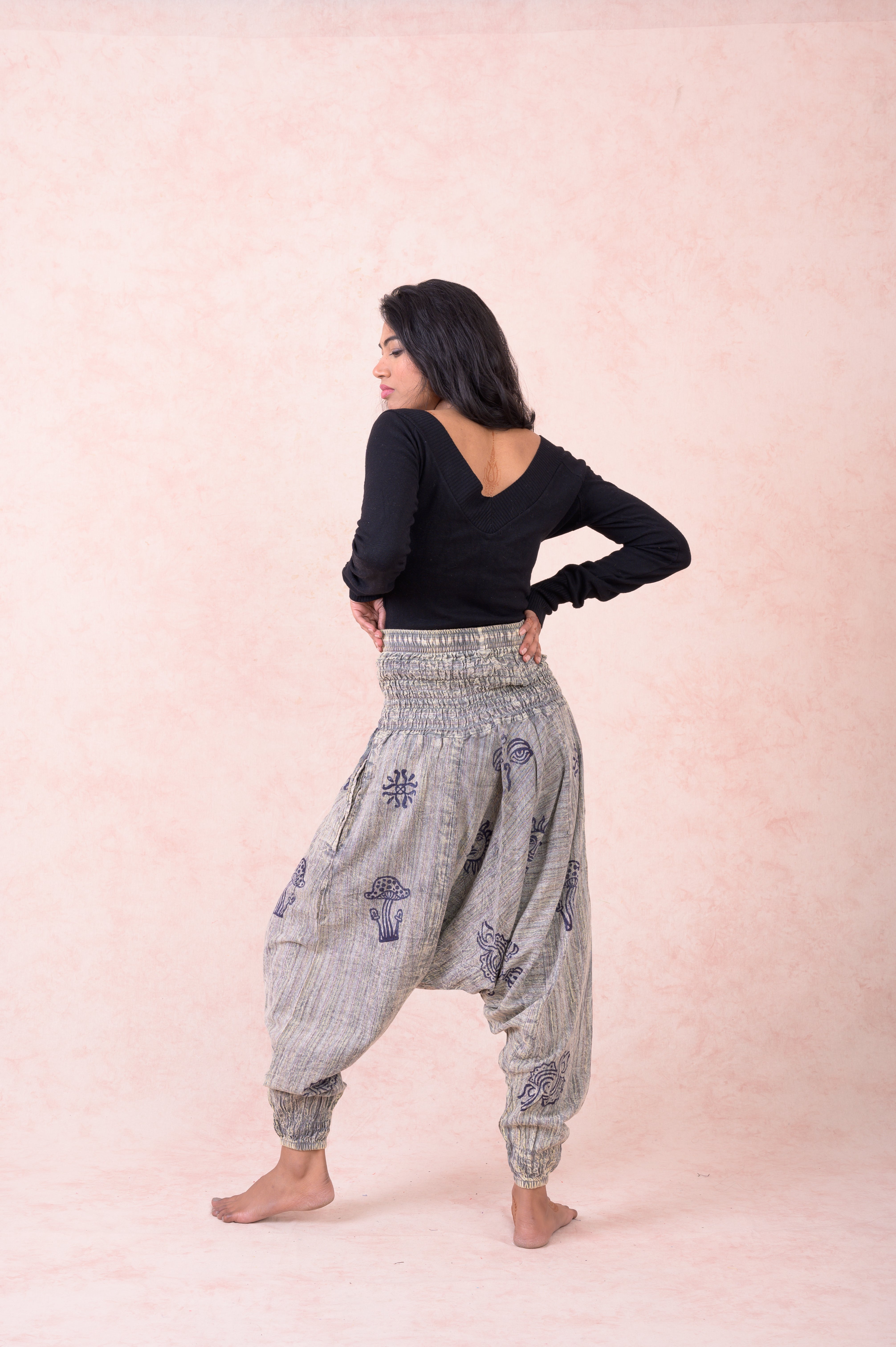 Rhea Striped Tie-Waist Pants Black / One Size