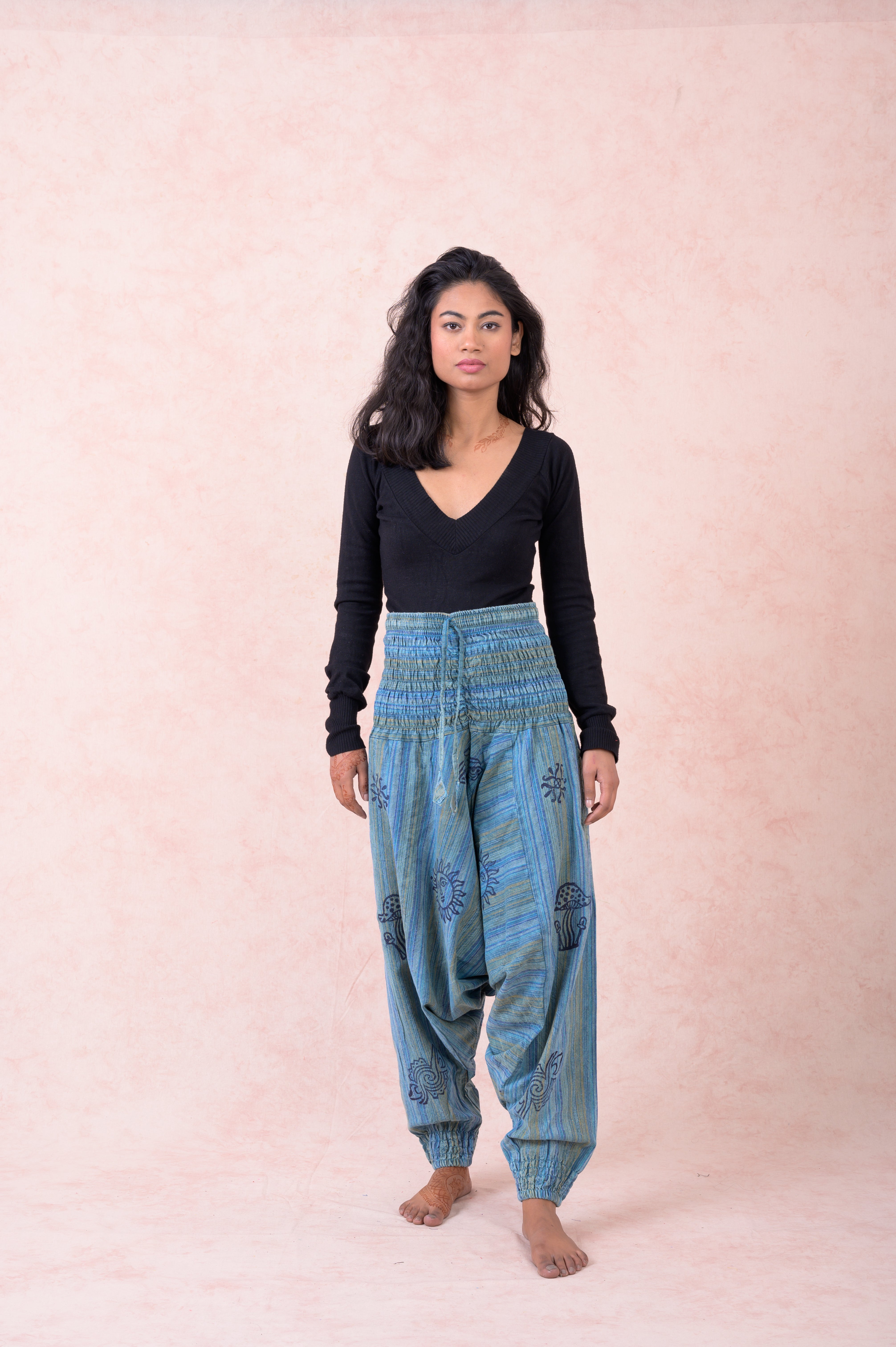 Rhea Striped Tie-Waist Pants Black / One Size