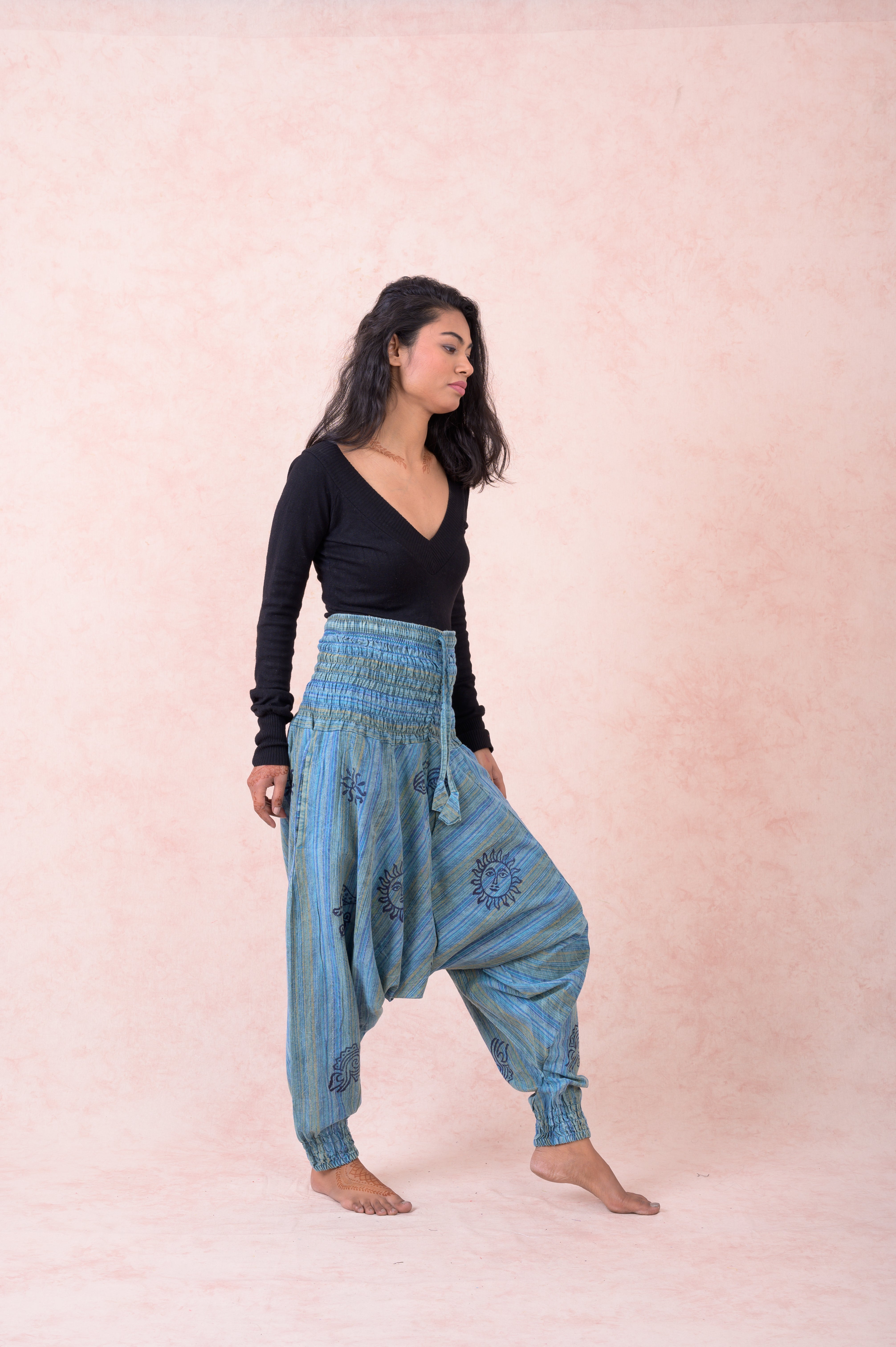 Rhea Striped Tie-Waist Pants Black / One Size