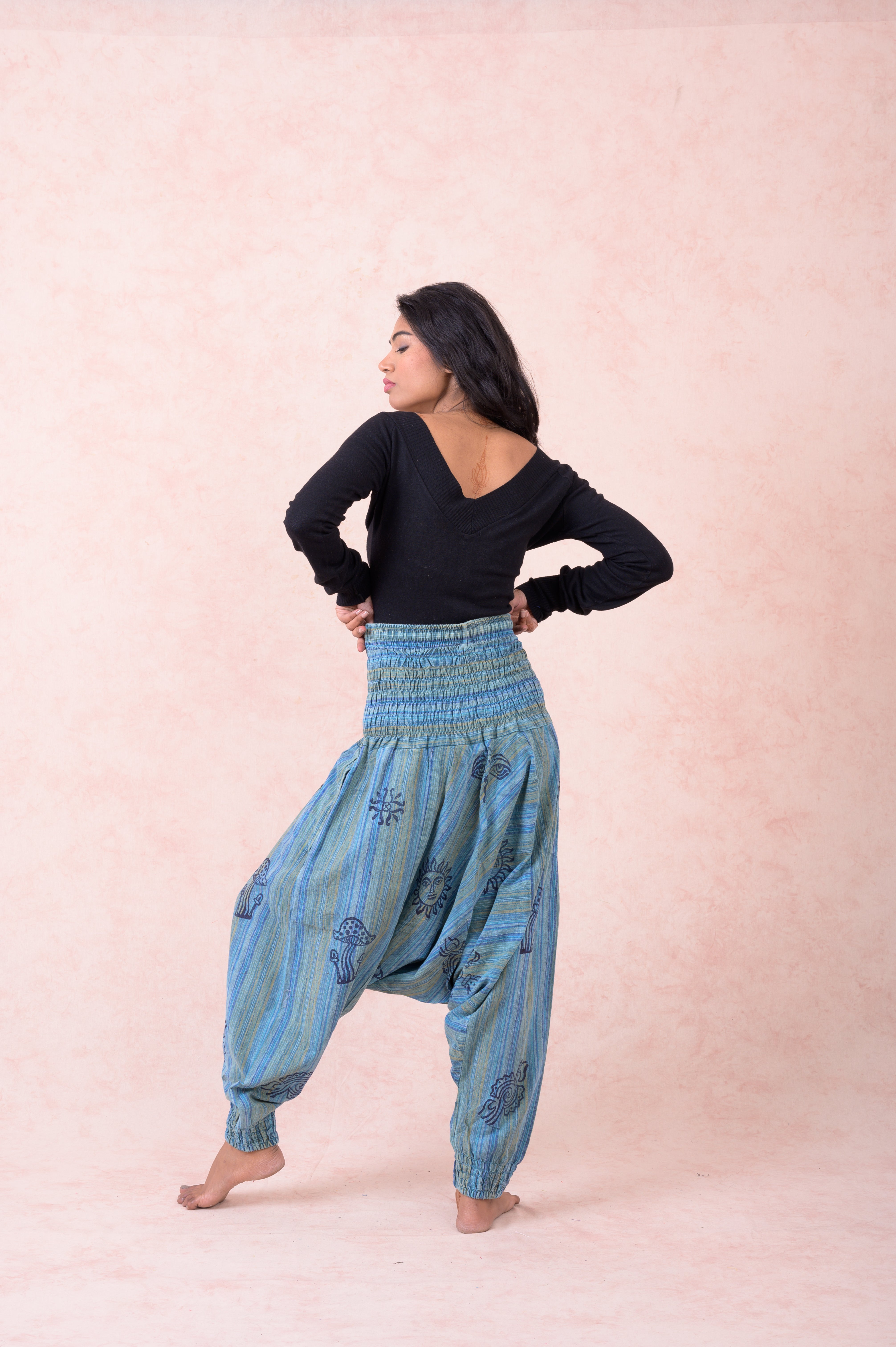 Rhea Striped Tie-Waist Pants Black / One Size