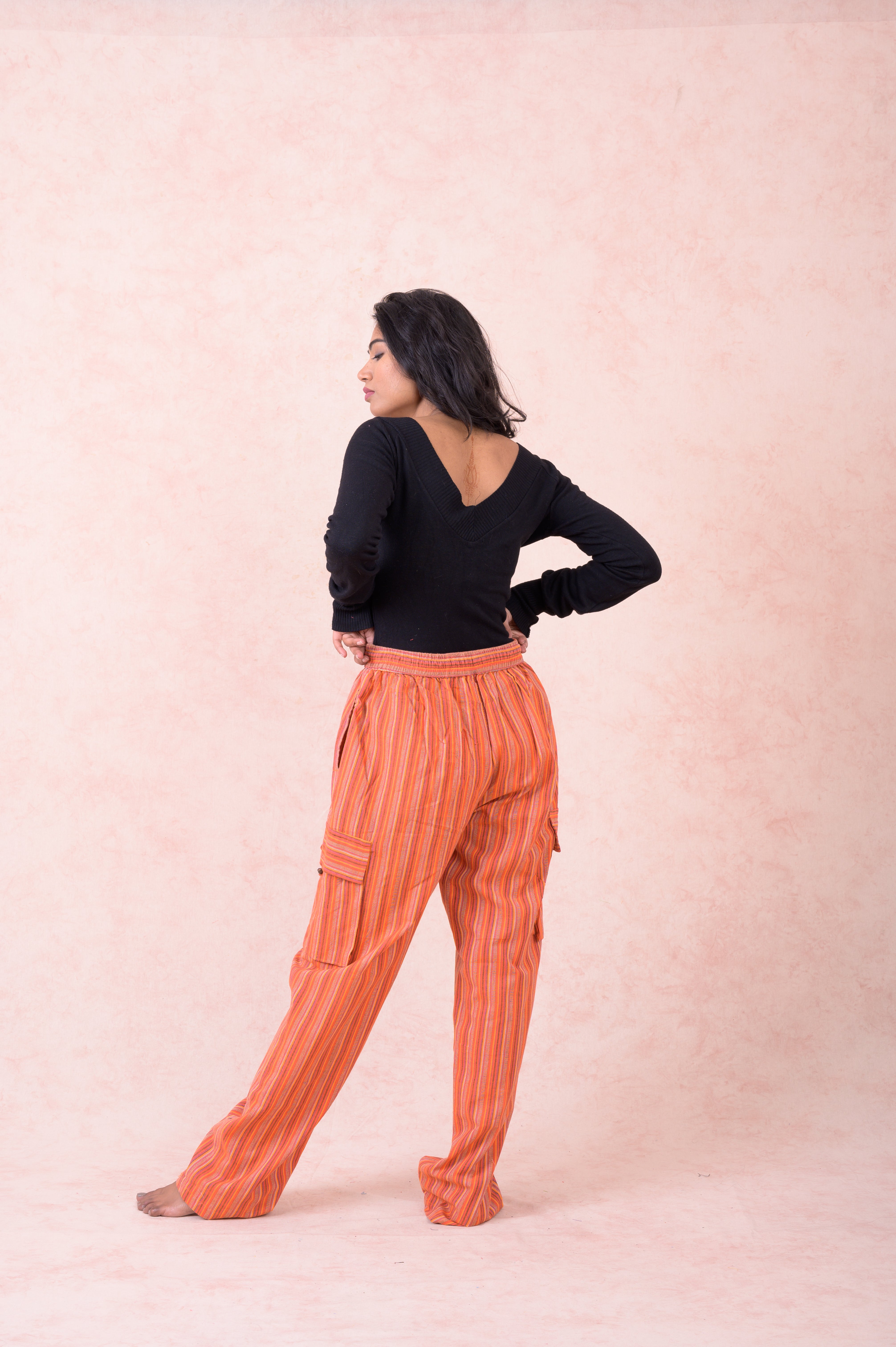 Rhea Striped Cargo Pants Grey / Small