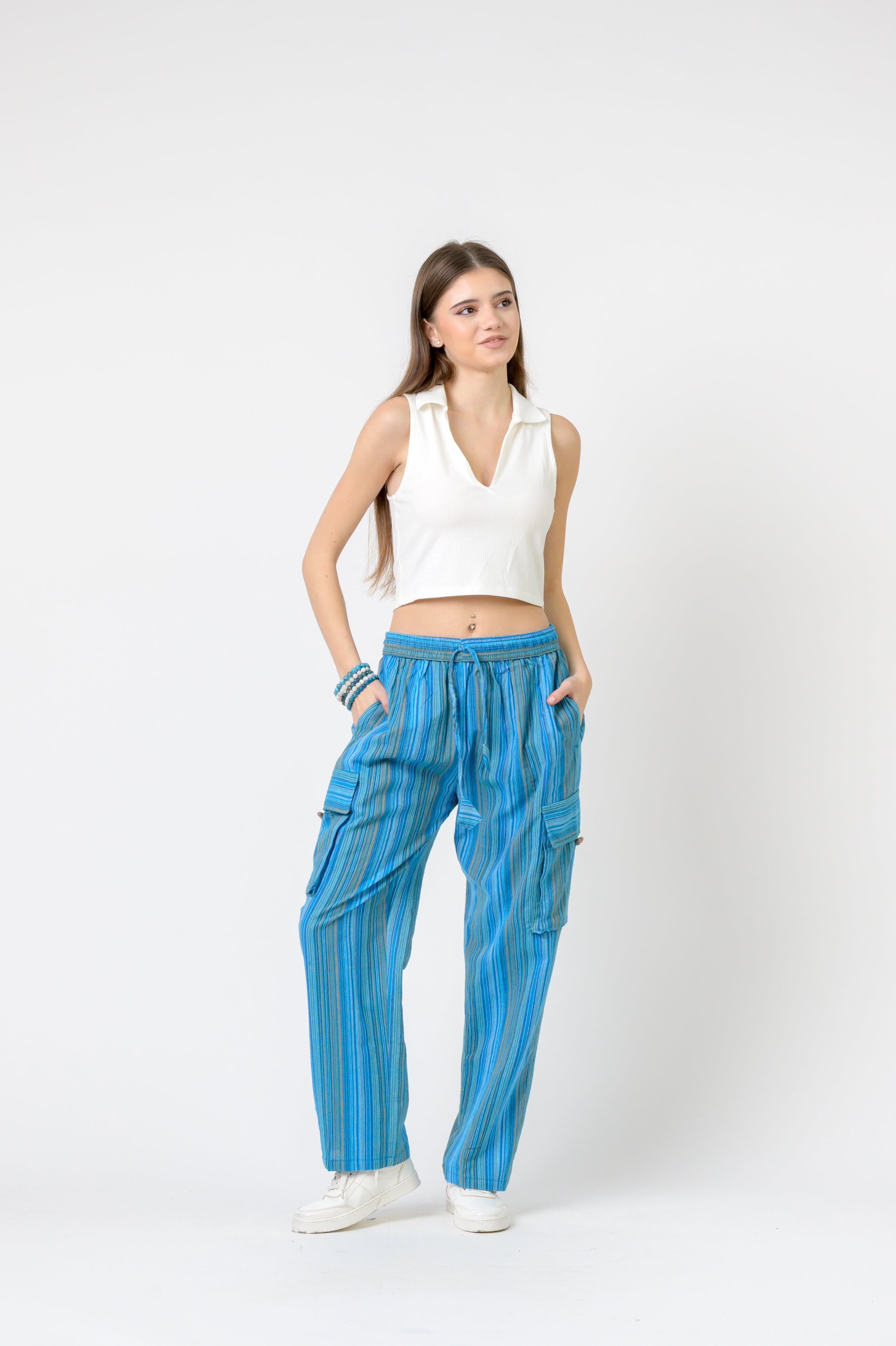 Rhea Striped Cargo Pants