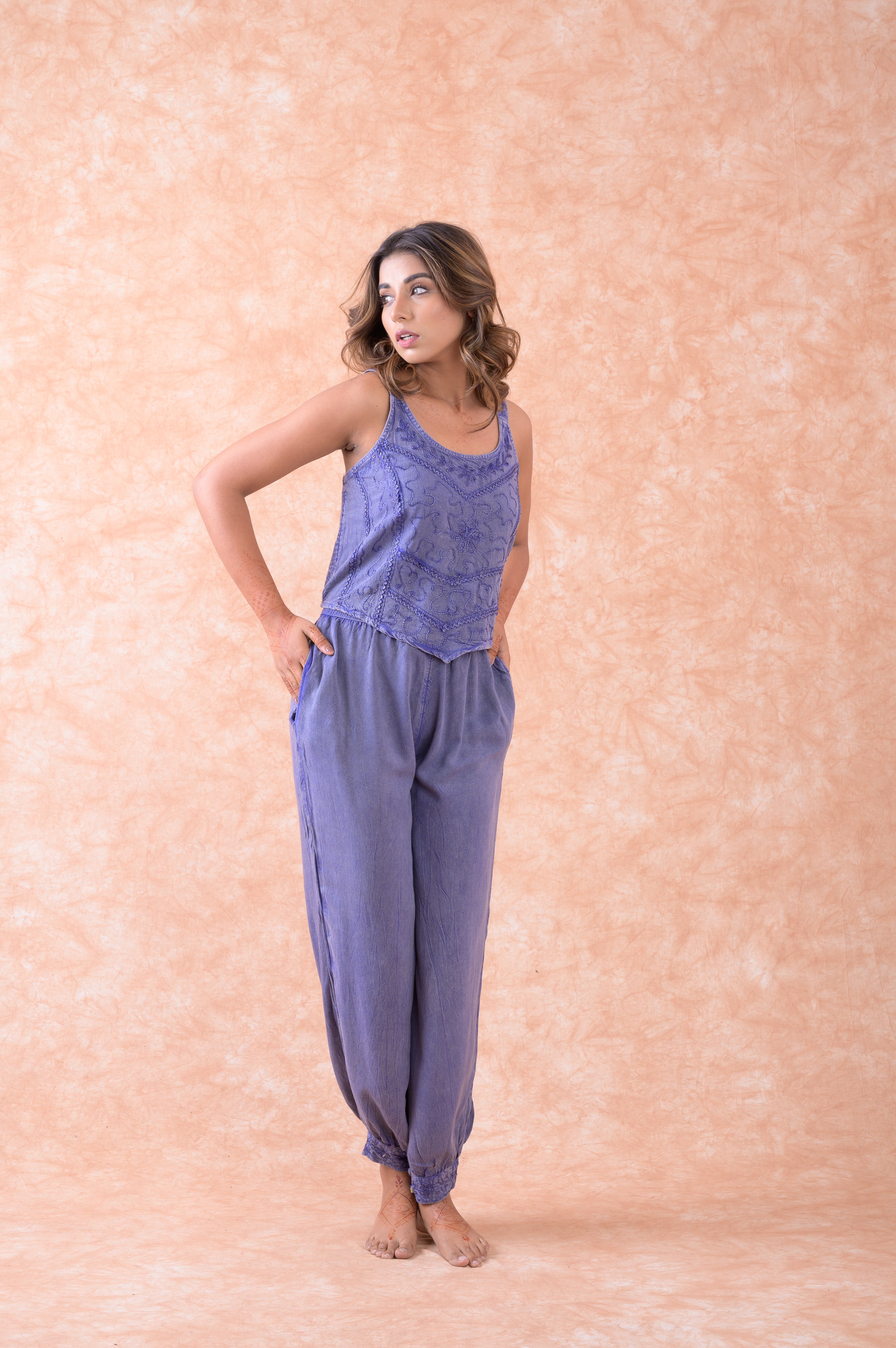 Rhea Tie Front Harem Pants