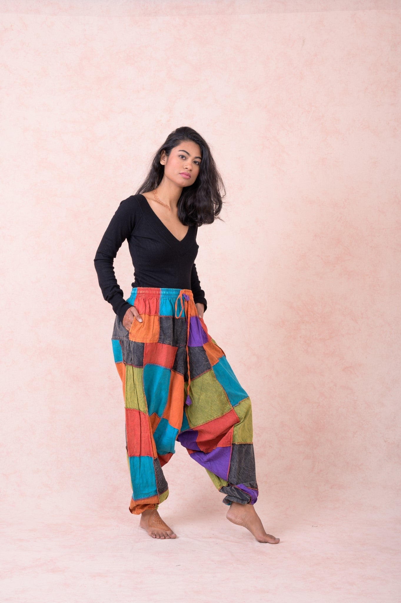 Rhea Tie Waist Pants Multicolor / Medium