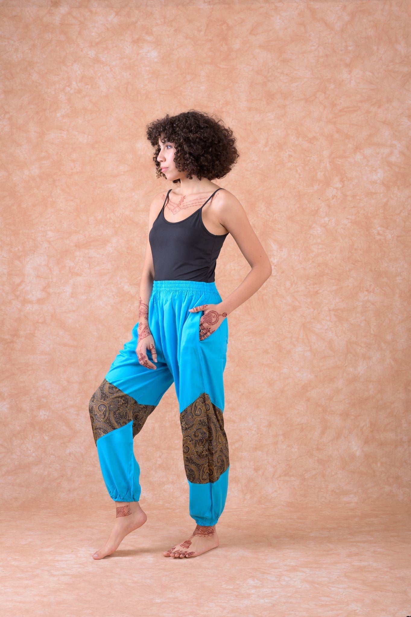 Rhea Patchwork Pants Blue / One Size