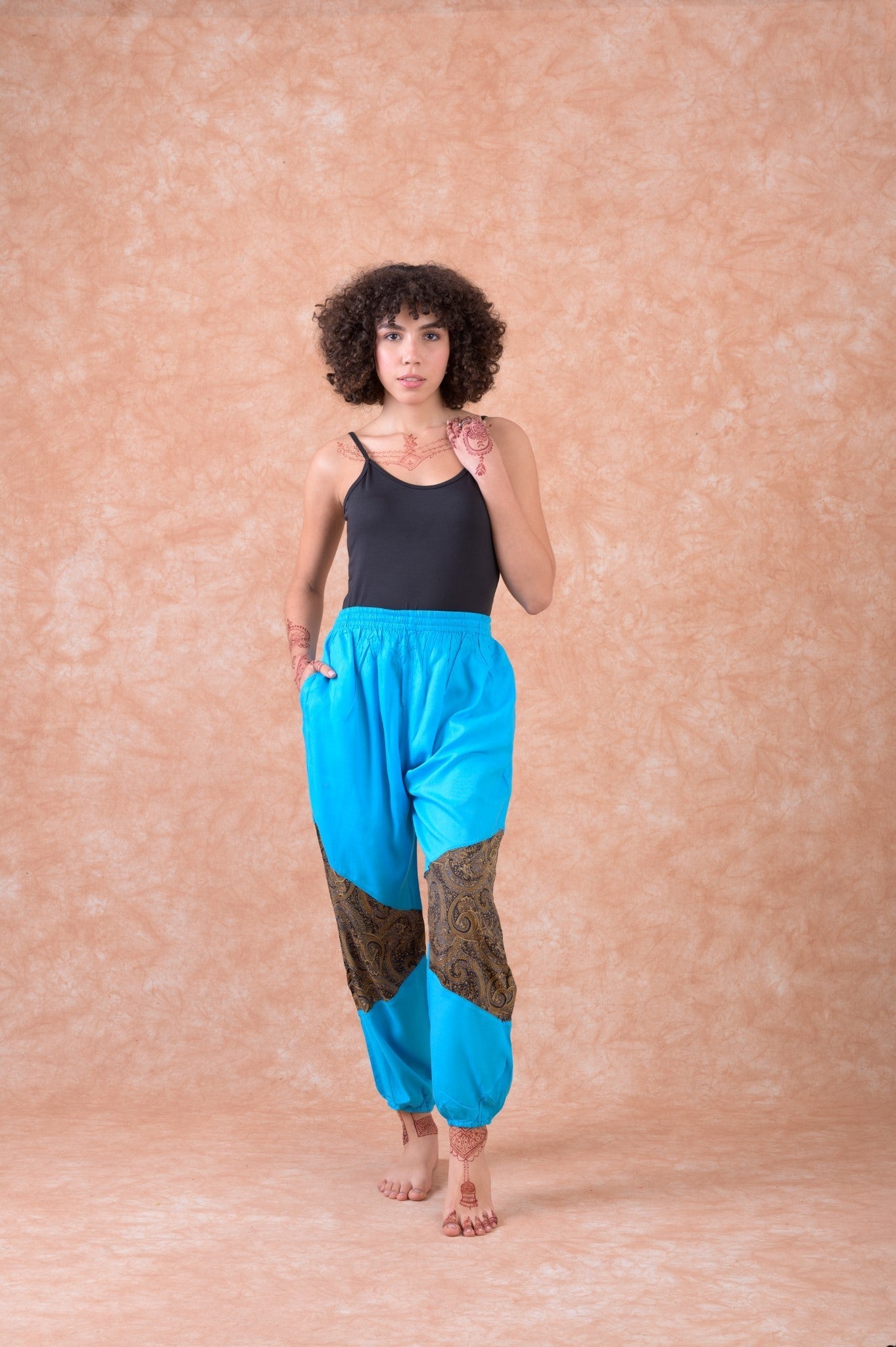 Rhea Patchwork Pants Blue / One Size