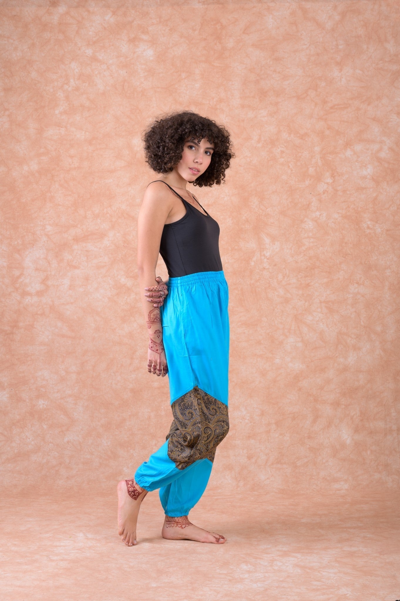 Rhea Patchwork Pants Blue / One Size