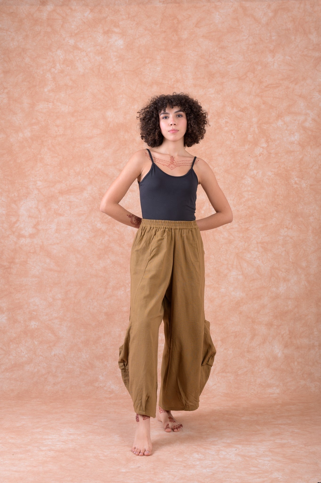 Rhea Boho Style Cargo Pants Firebrick / One Size