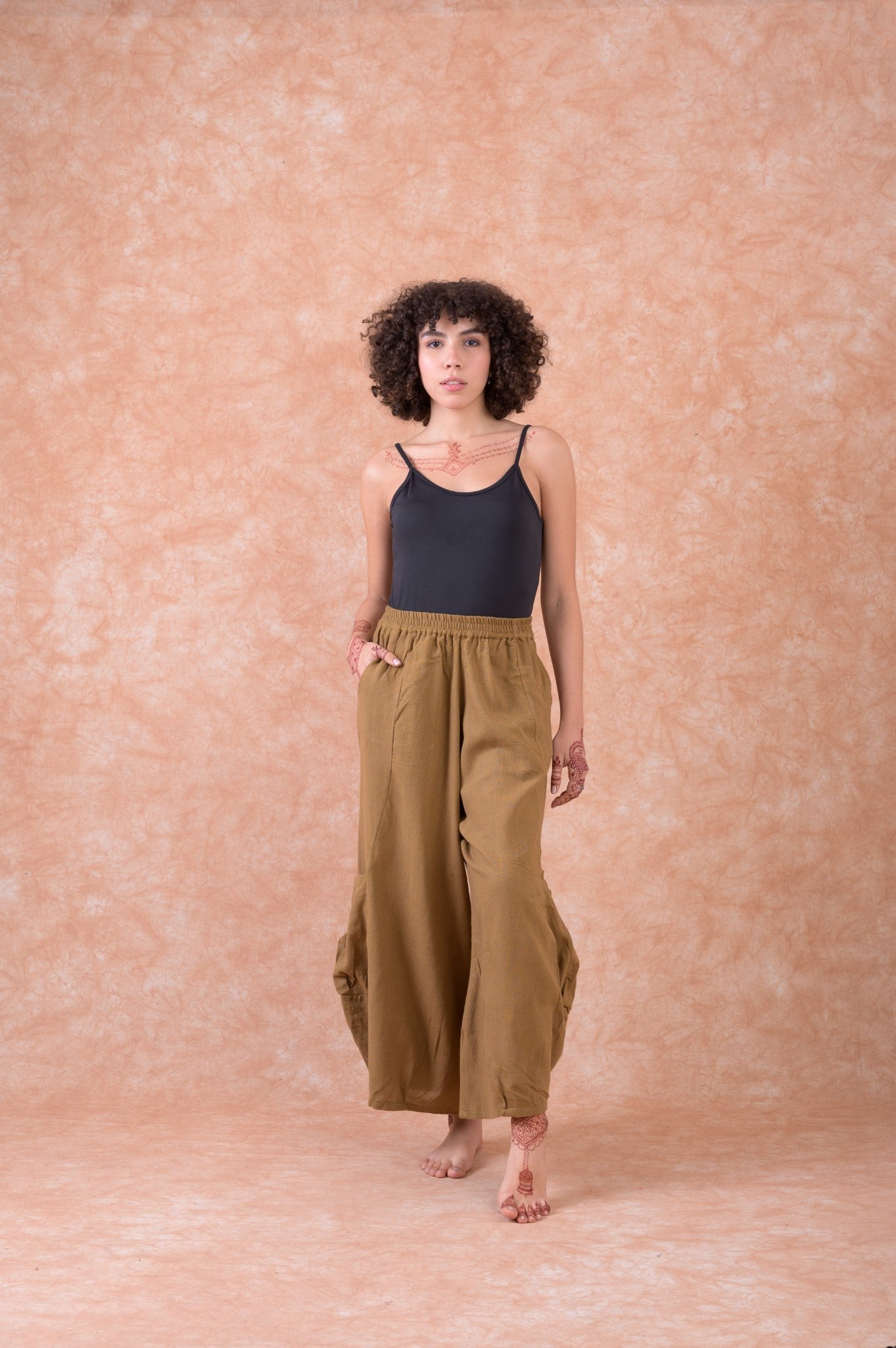 Rhea Boho Style Cargo Pants Firebrick / One Size