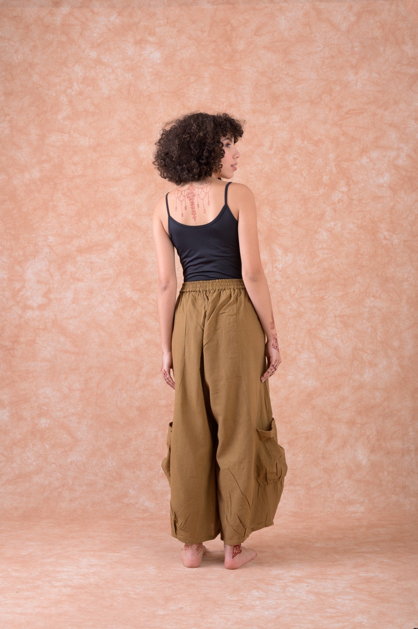 Rhea Boho Style Cargo Pants Firebrick / One Size